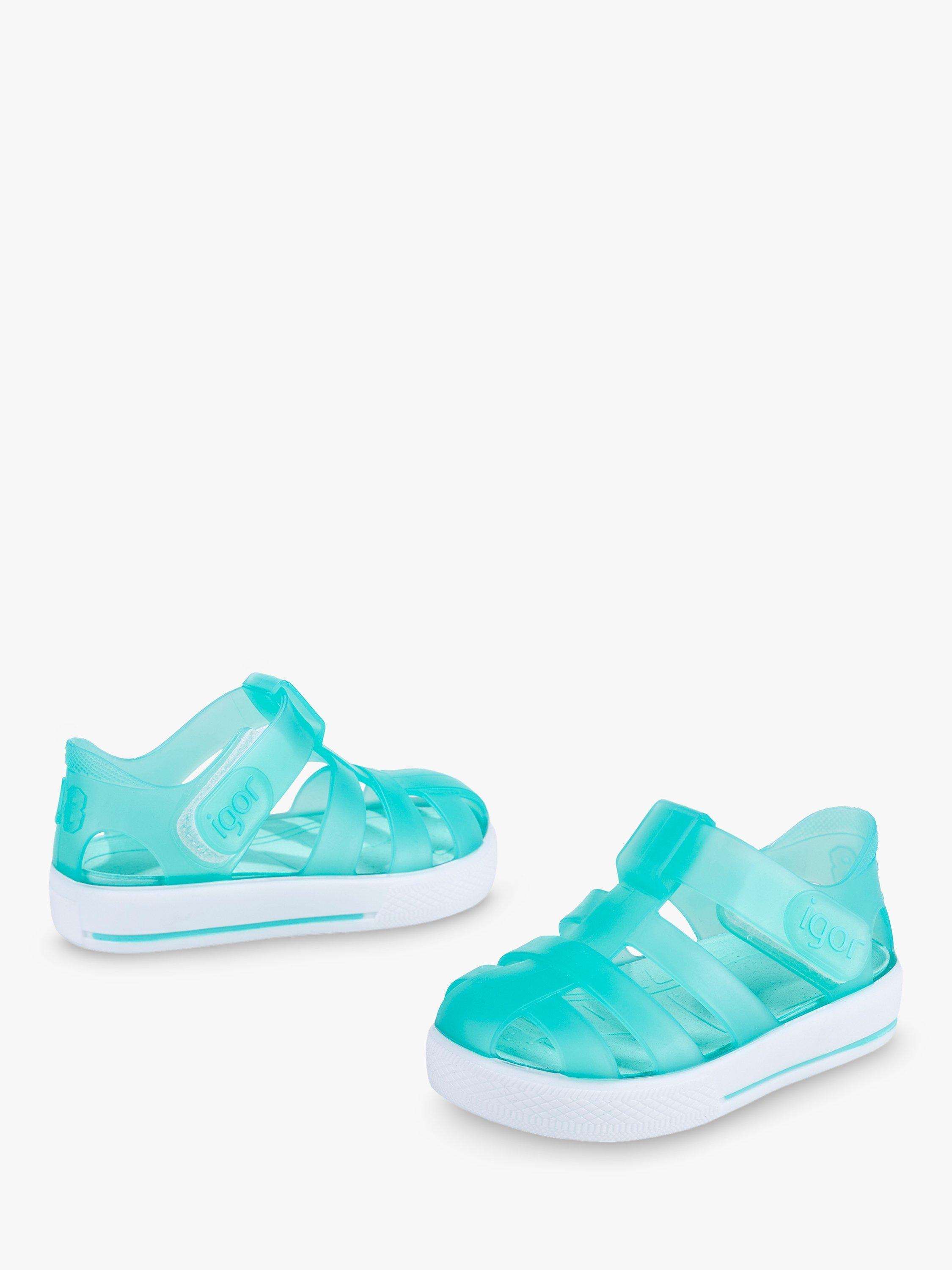 IGOR Kids' Star Jelly Sandals, Aquamarine, 19