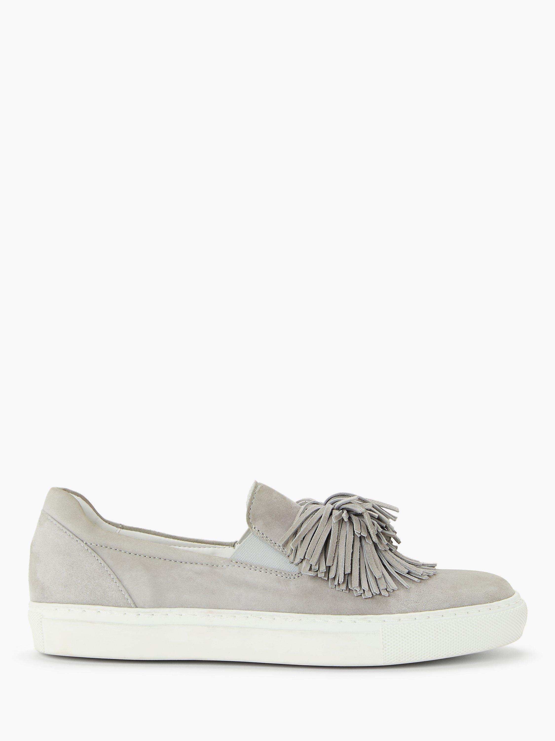 John Lewis & Partners Essie Suede Slip-On Trainers, Grey, 4