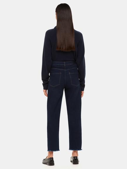 Whistles High Waist Barrel Leg Jeans - view 2, Dark Denim