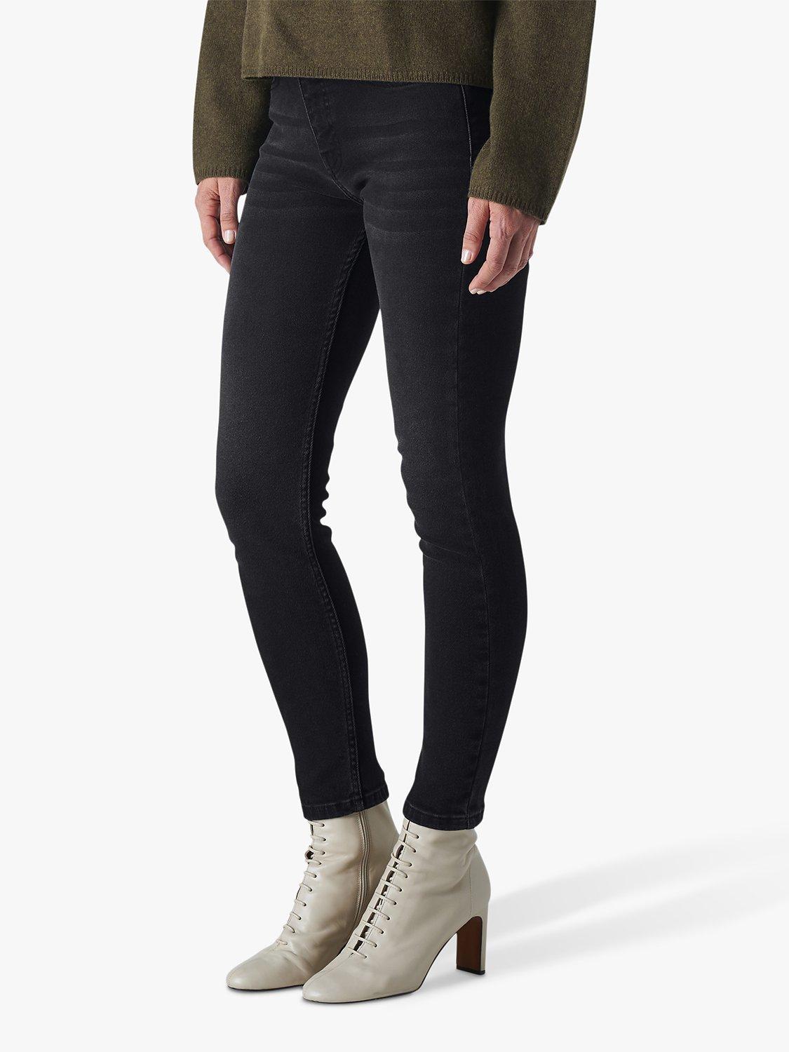 Product image 1 of 3, which shows Whistles Sculptured Skinny Jeans, Black, 26