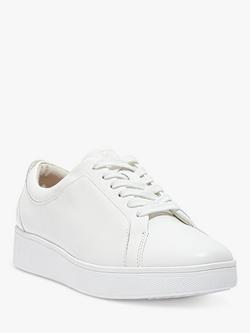 FitFlop Rally Lace Up Leather Trainers - view 2, Urban White