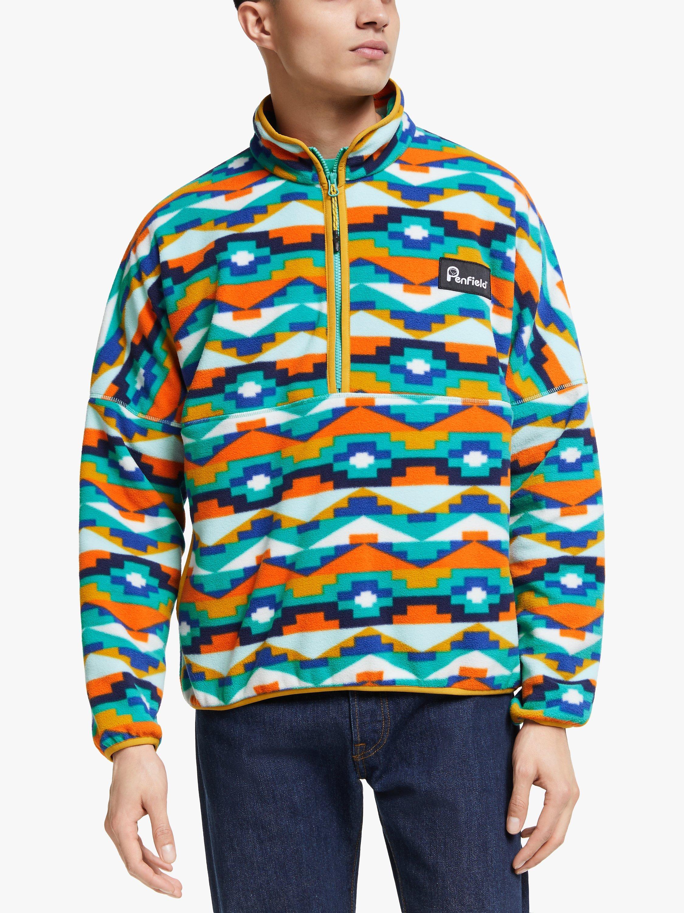 Penfield Melwood Geo Print Fleece, Teal Print