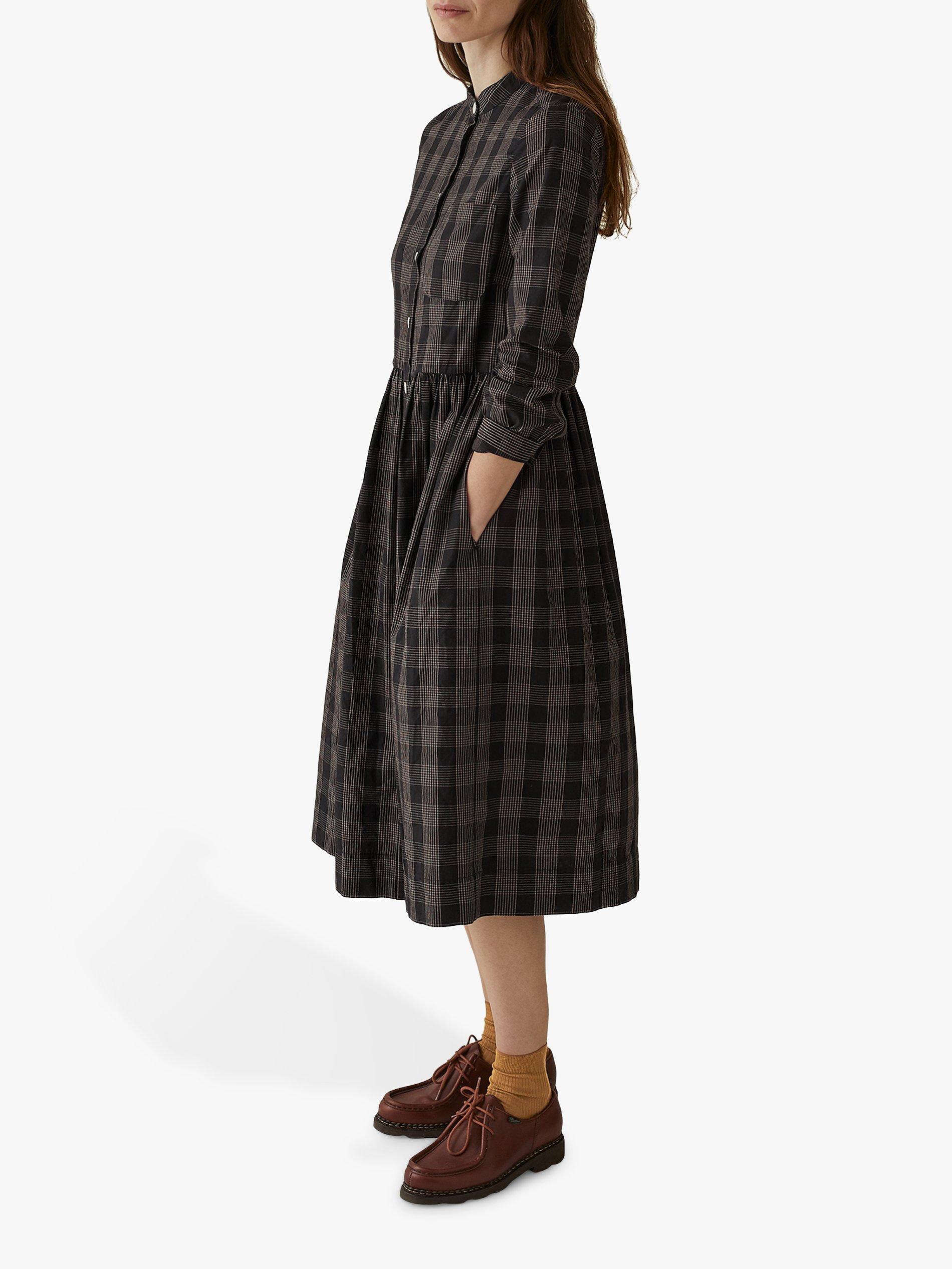 Toast Chalkboard Cotton Shirt Dress, Black/Biscuit