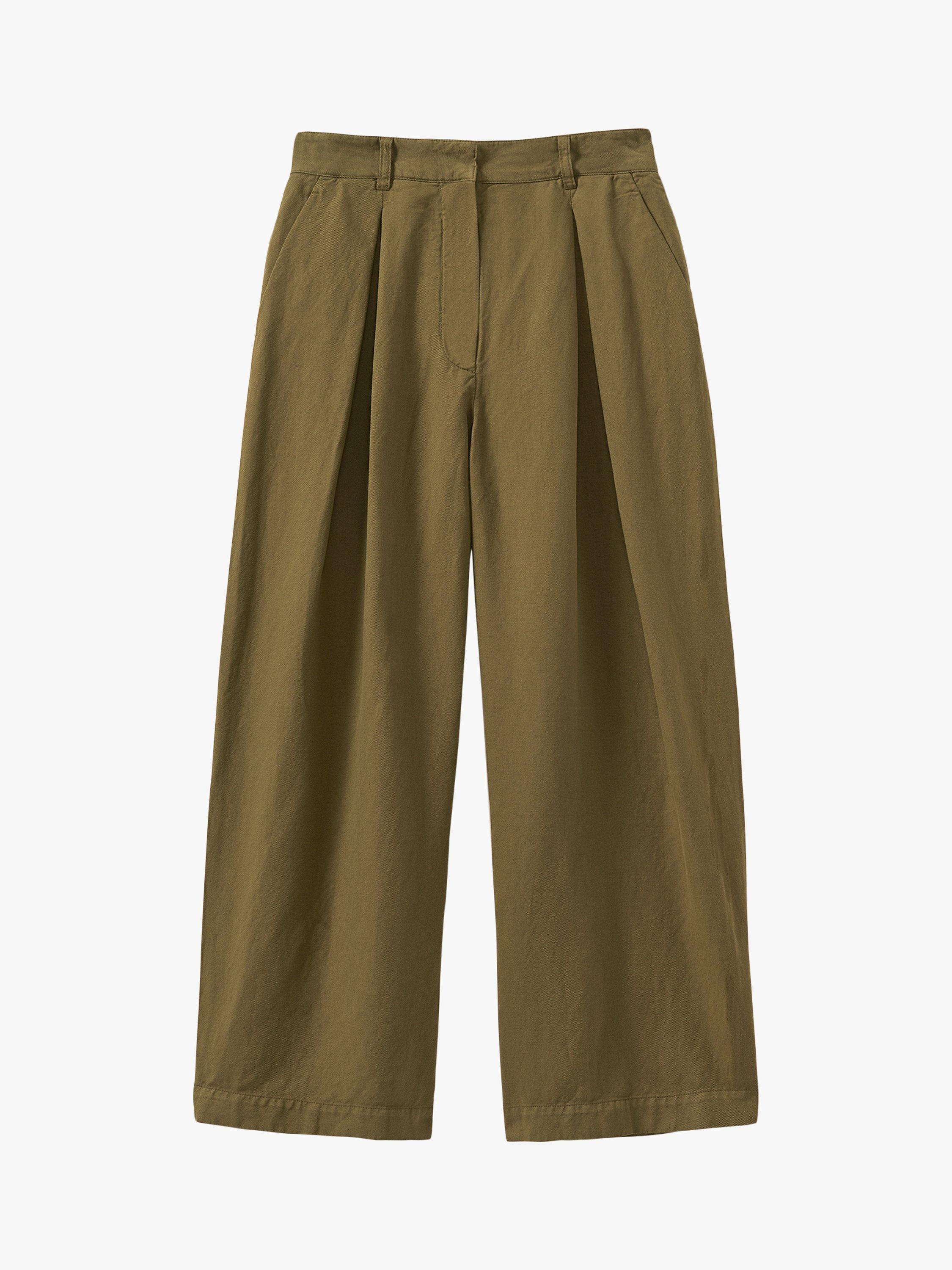 Toast Jude Cotton Linen Trousers, Olive