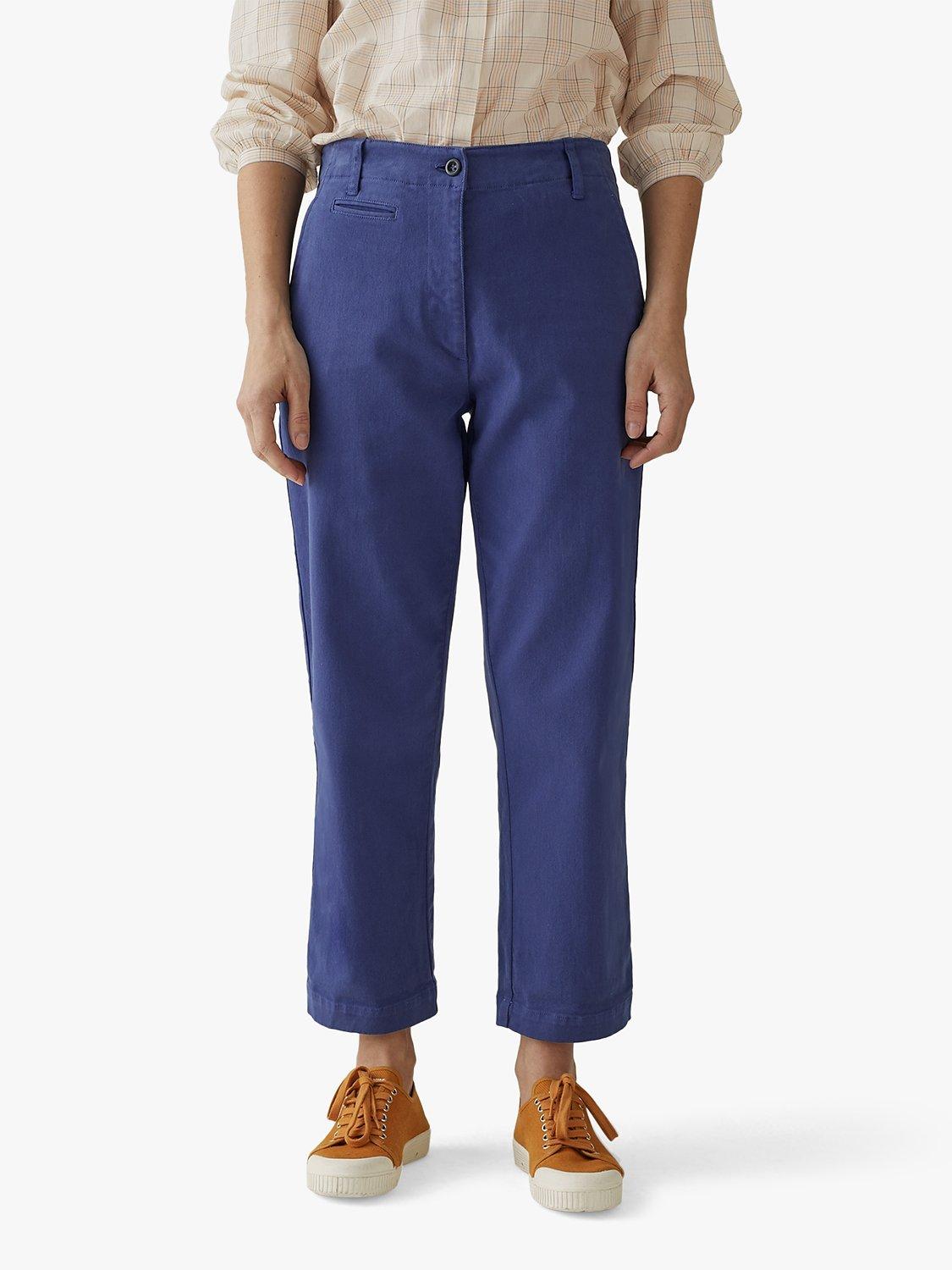 Toast Jamie Cotton Twill Workwear Trousers, Portobello Blue