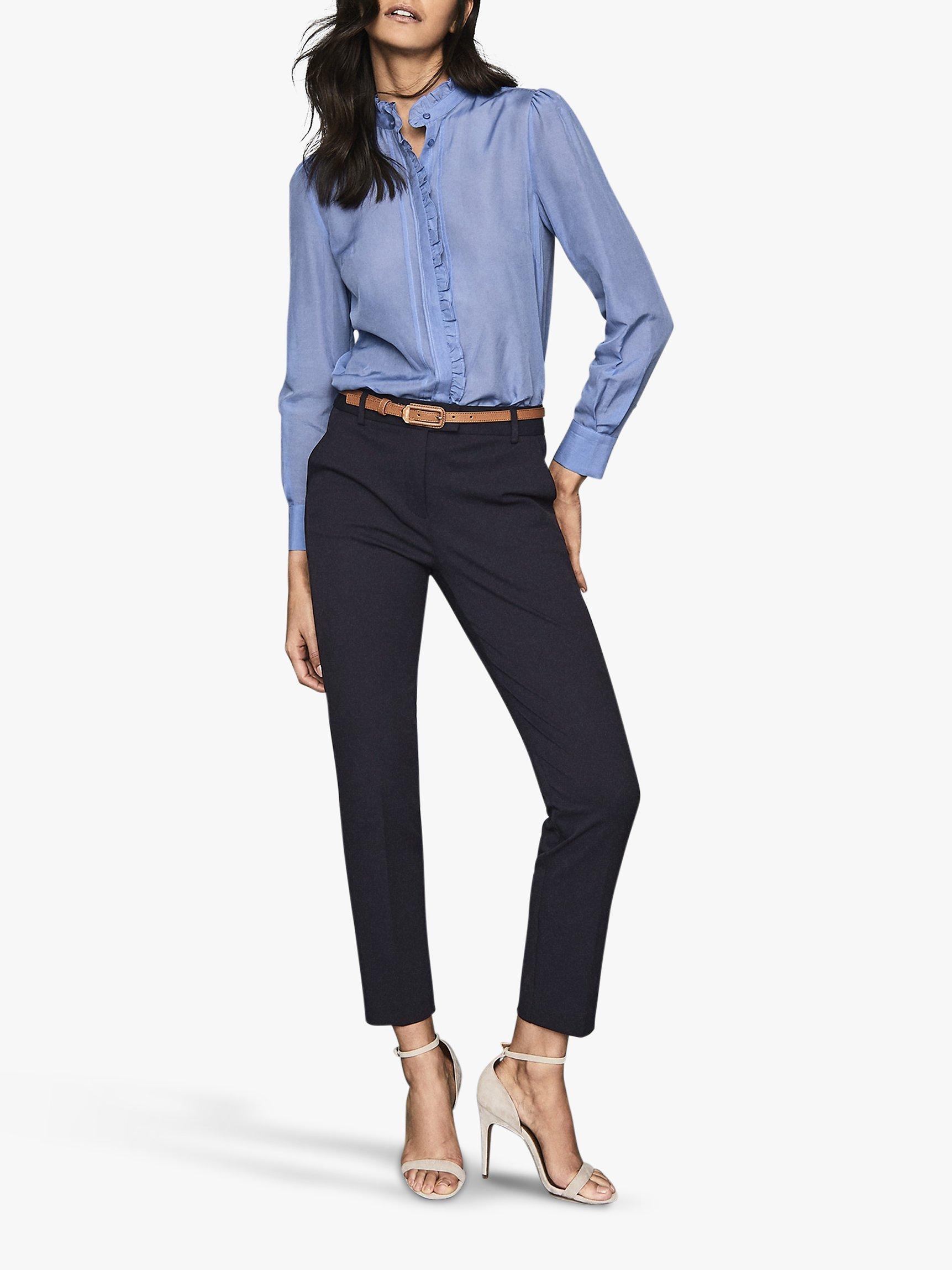 Reiss Joanne Casual Slim Leg Trousers, Navy, 10R display picture 1