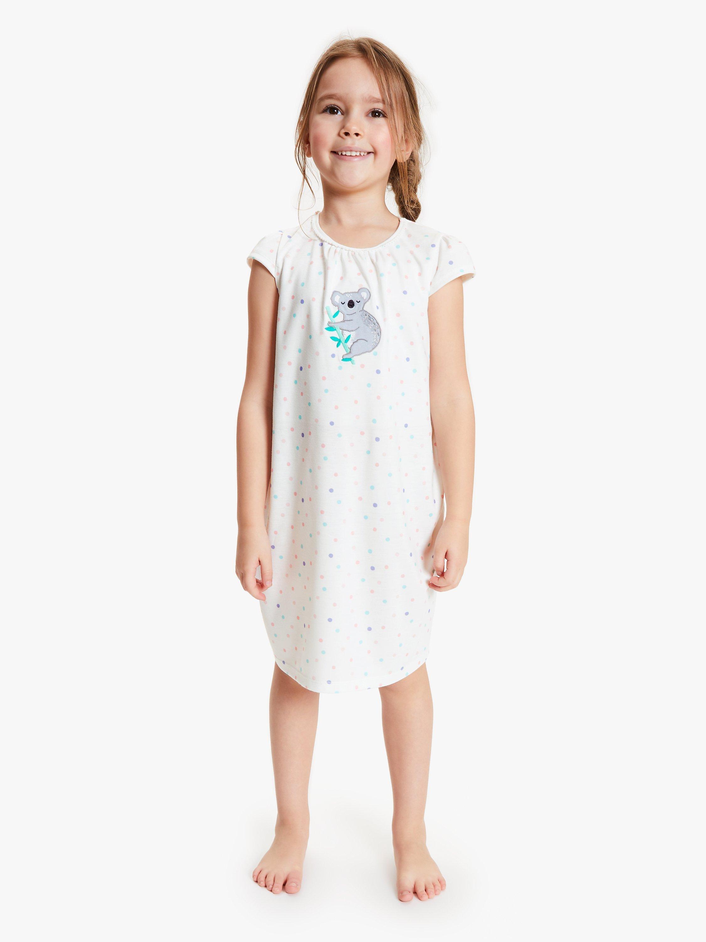 John Lewis Partners Girls Koala Night Dress White Multi