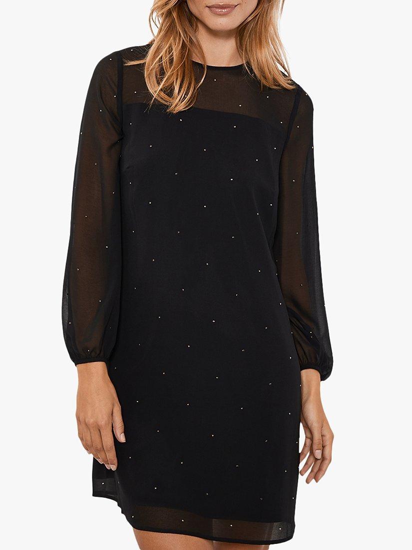 Mint Velvet Studded Dress, Black