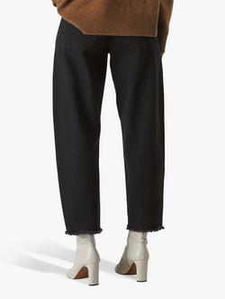 Whistles High Waist Barrel Leg Jeans, Black - view 2, Black