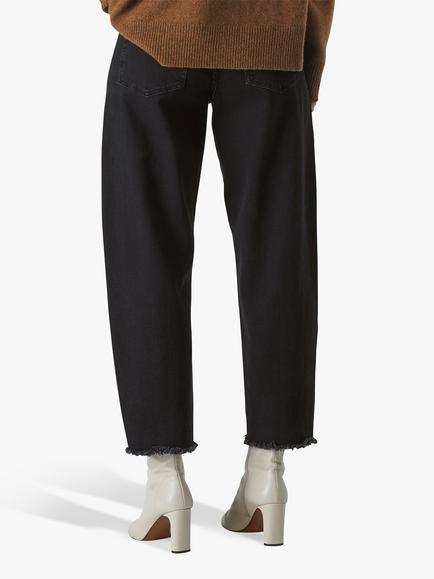 Whistles High Waist Barrel Leg Jeans, Black - view 2, Black