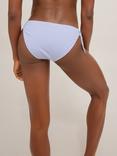 John Lewis St Tropez Seersucker Stripe Bunny Tie Side Bikini Briefs, Blue, Blue