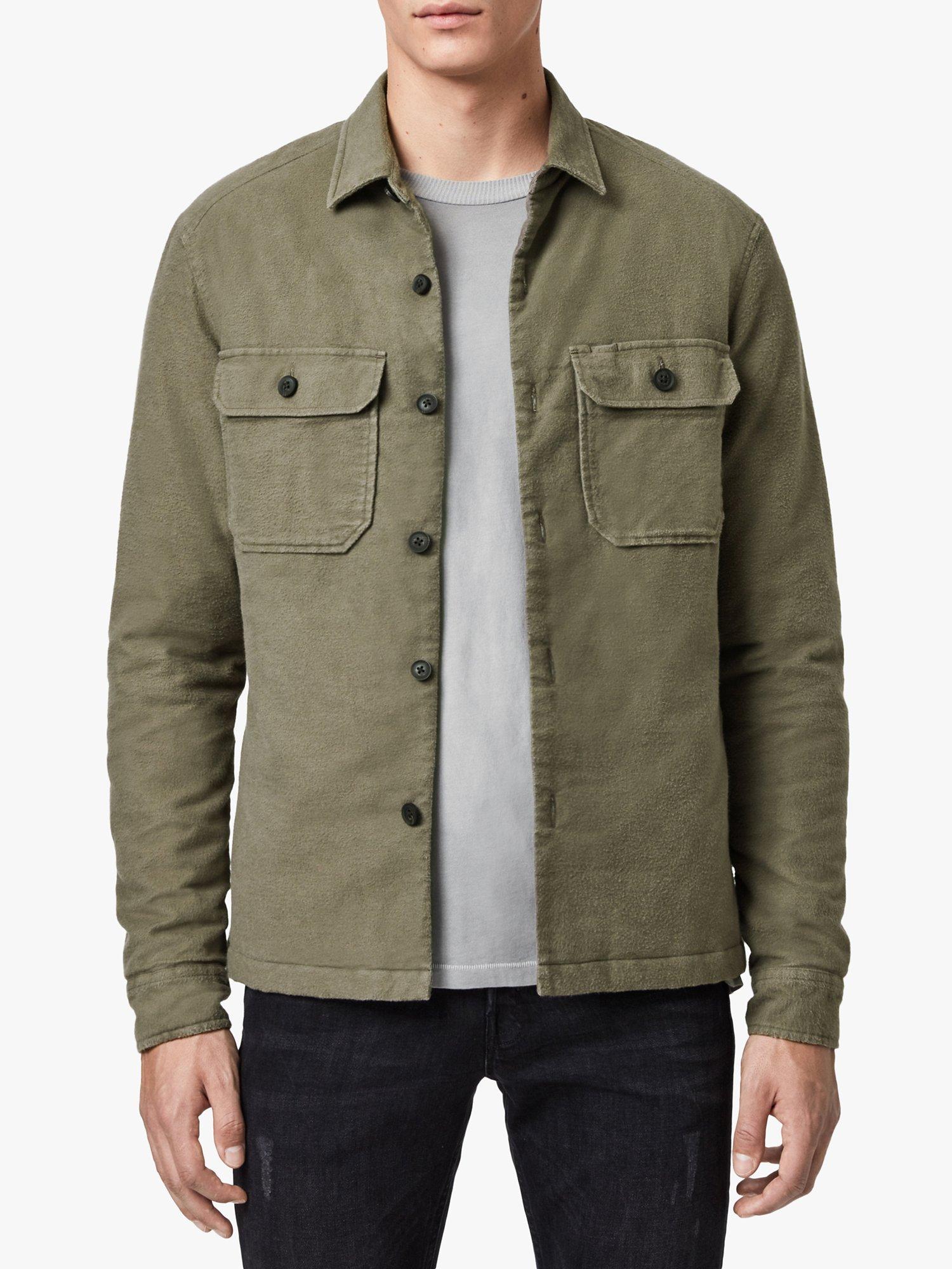 AllSaints Boldt Military Overshirt, Khaki Green