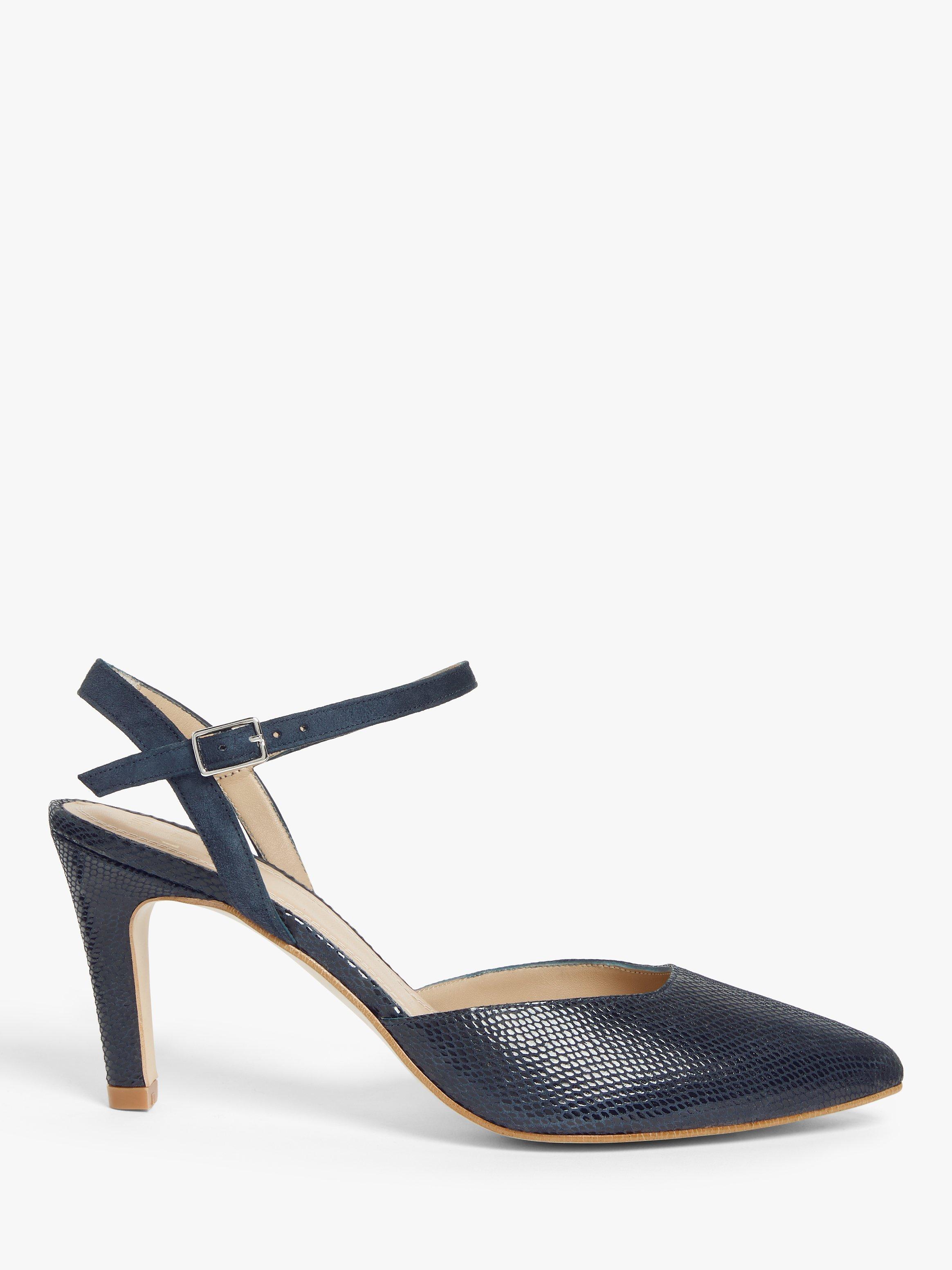 Navy leather court shoes online