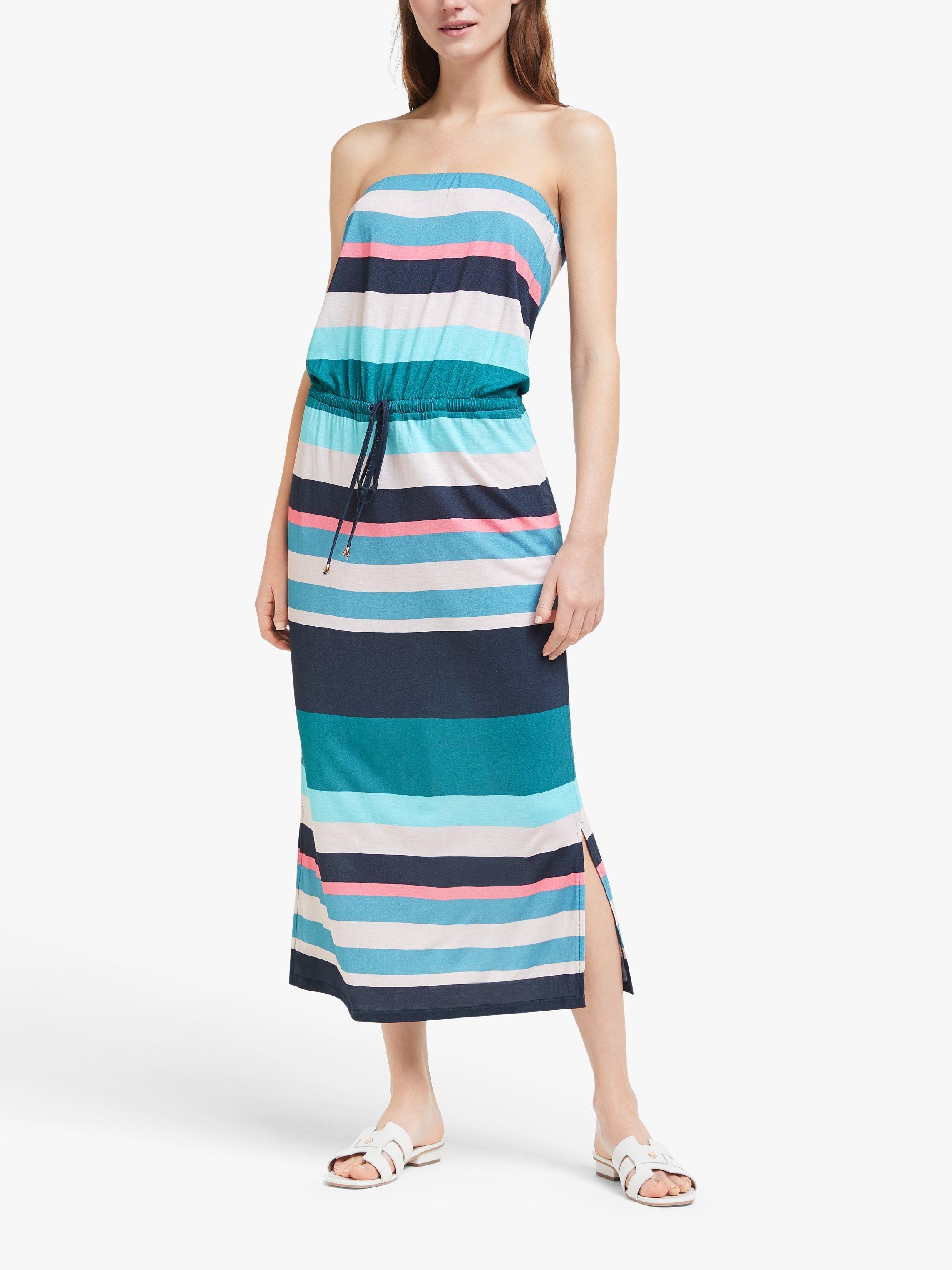 John Lewis & Partners Striped Bandeau Midi Dress, Multi