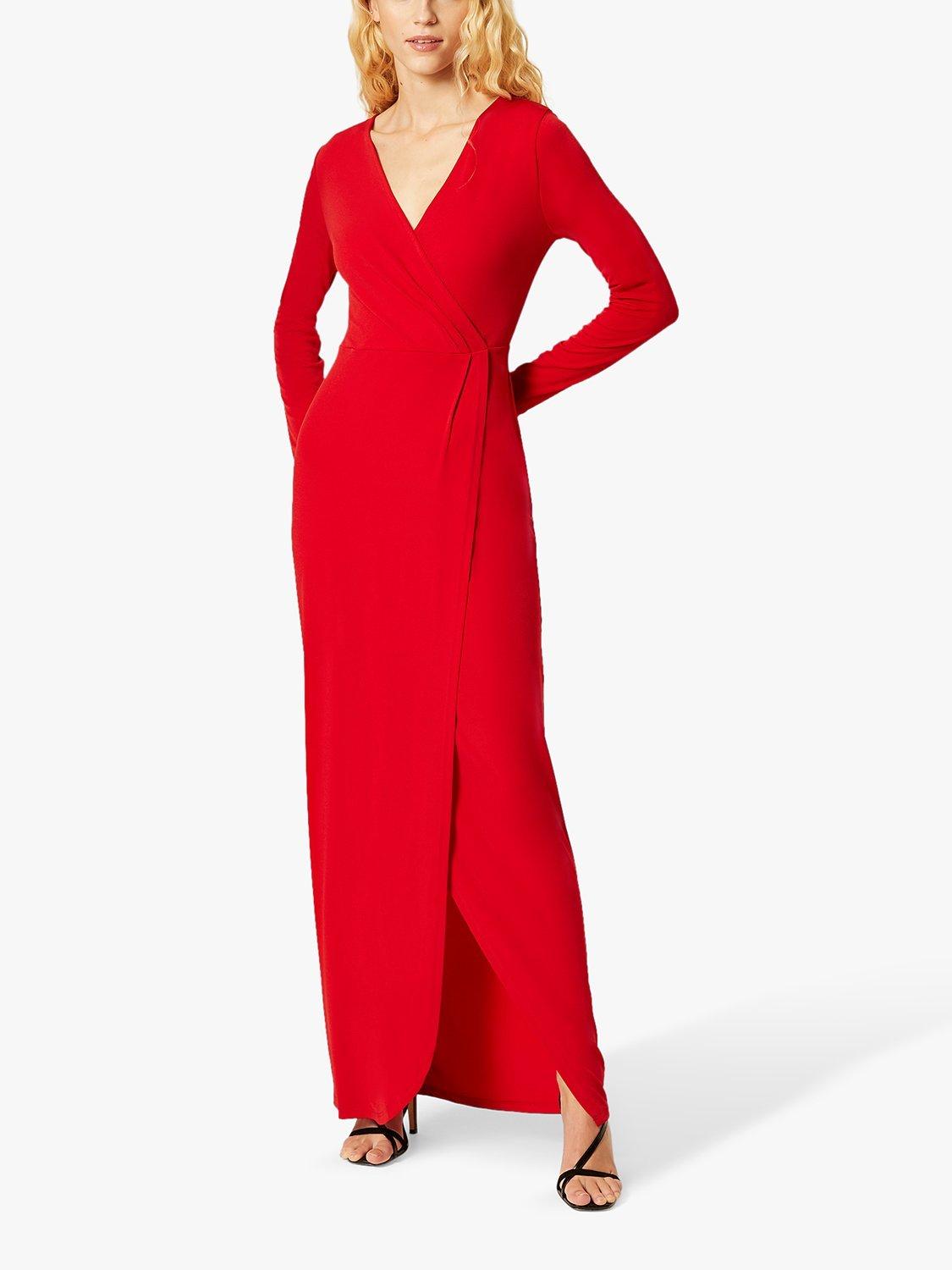 French Connection Slinky Split Maxi Dress, Red