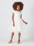 John Lewis Heirloom Collection Kids' Sequin Belted Bridesmaid Dress, Ivory