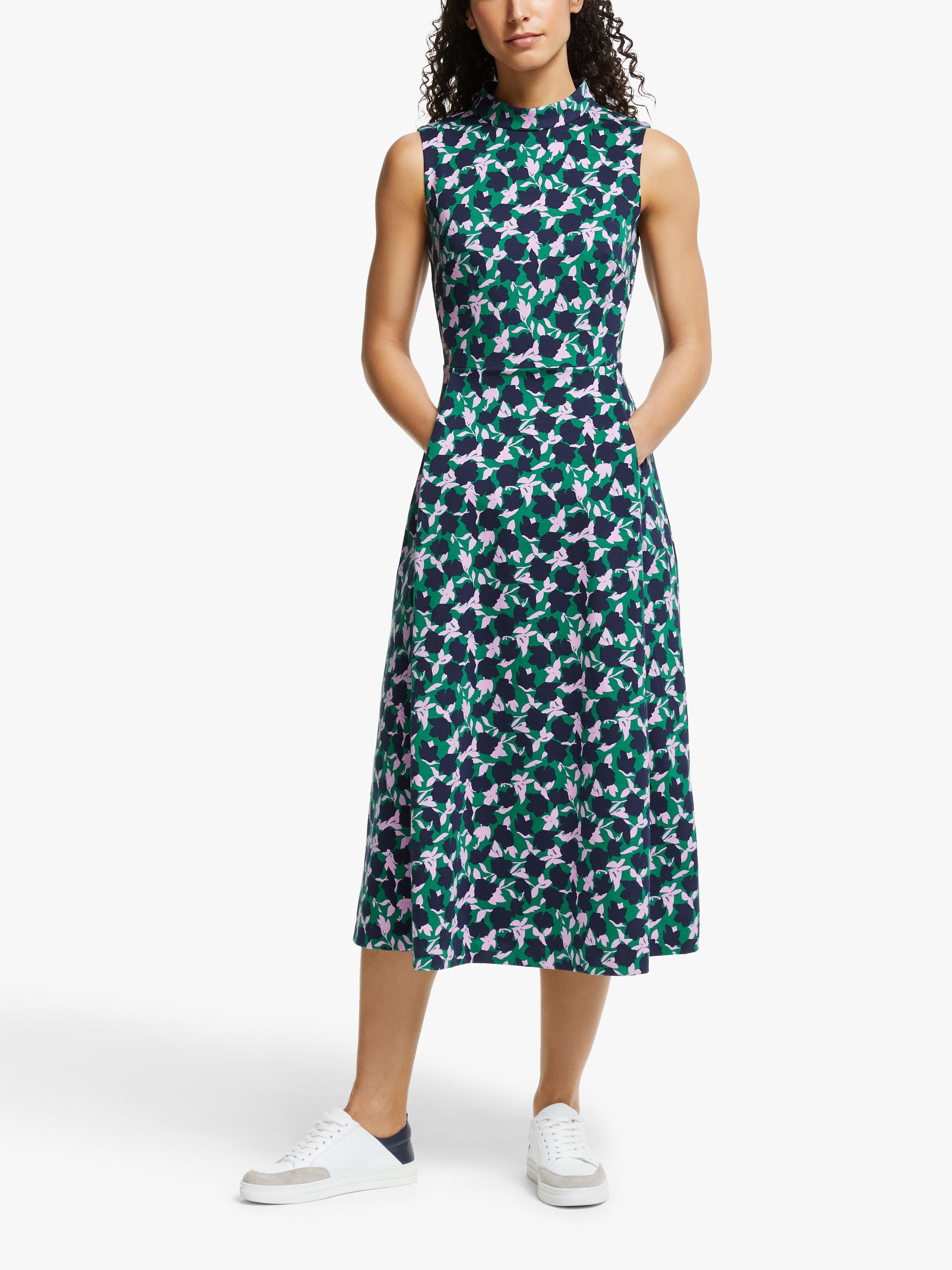 Boden Miriam Ponte Midi Dress, Forest/Clematis