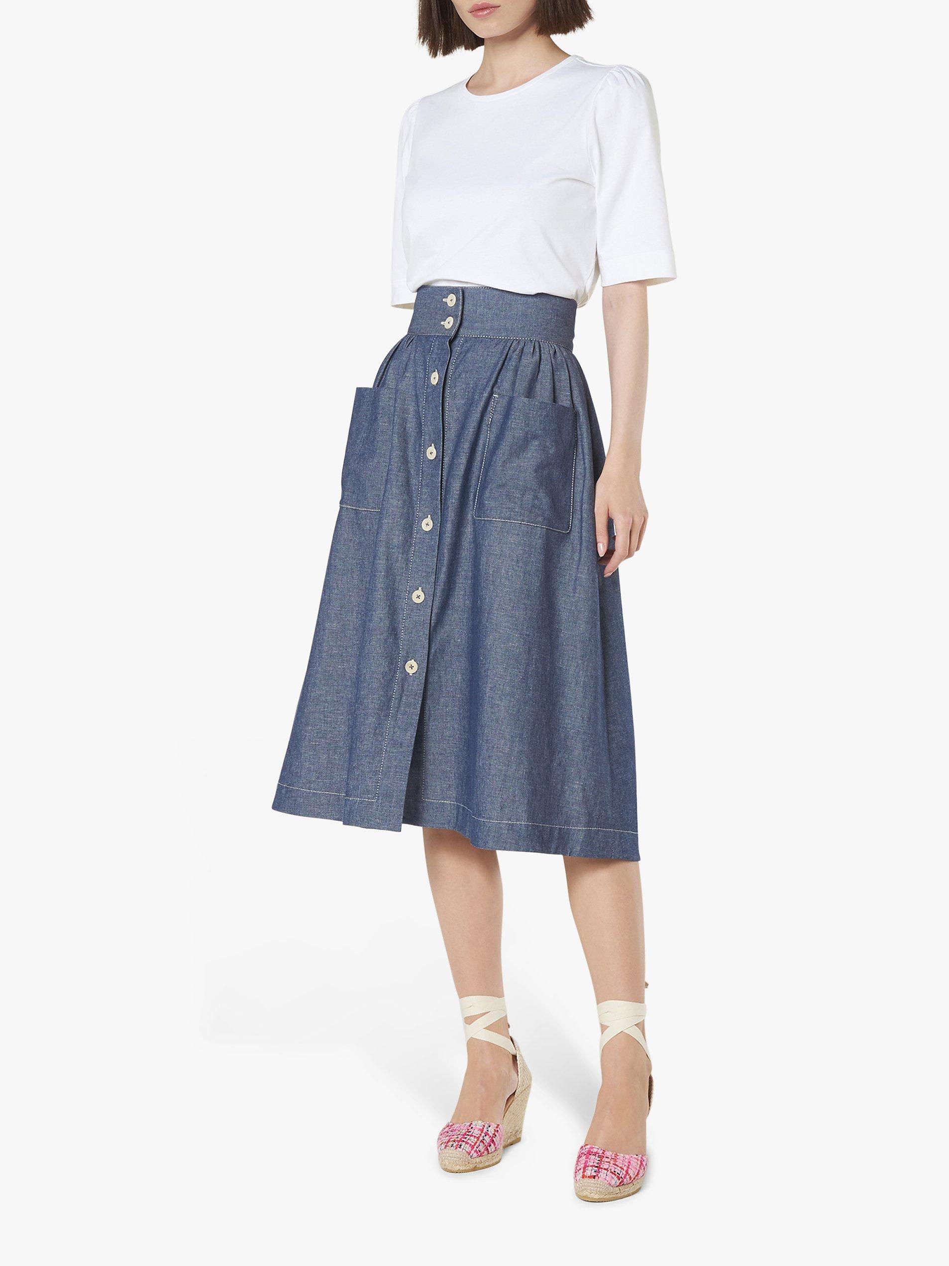 L.K.Bennett Saigon Ruched Sleeve Jersey T-Shirt, White
