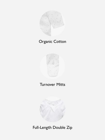Purebaby Grow Suit, Pack of 2 - view 2, Light Grey