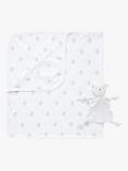 Purebaby Organic Cotton Bunny Rug and Snookie Gift Pack, Pale Grey
