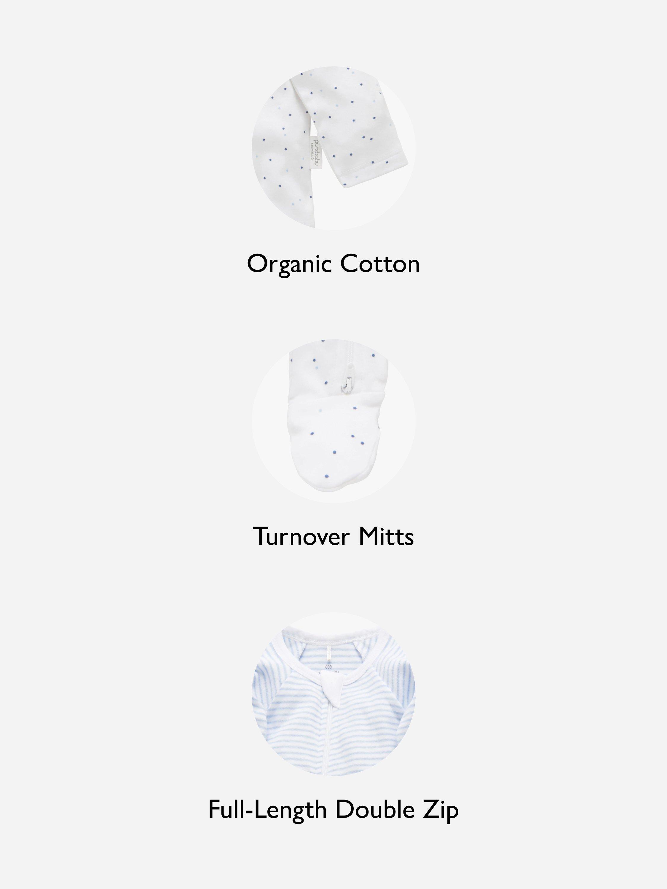 Product image 2 of 9, which shows Purebaby Grow Suit, Pack of 2, Light Blue, Early Baby