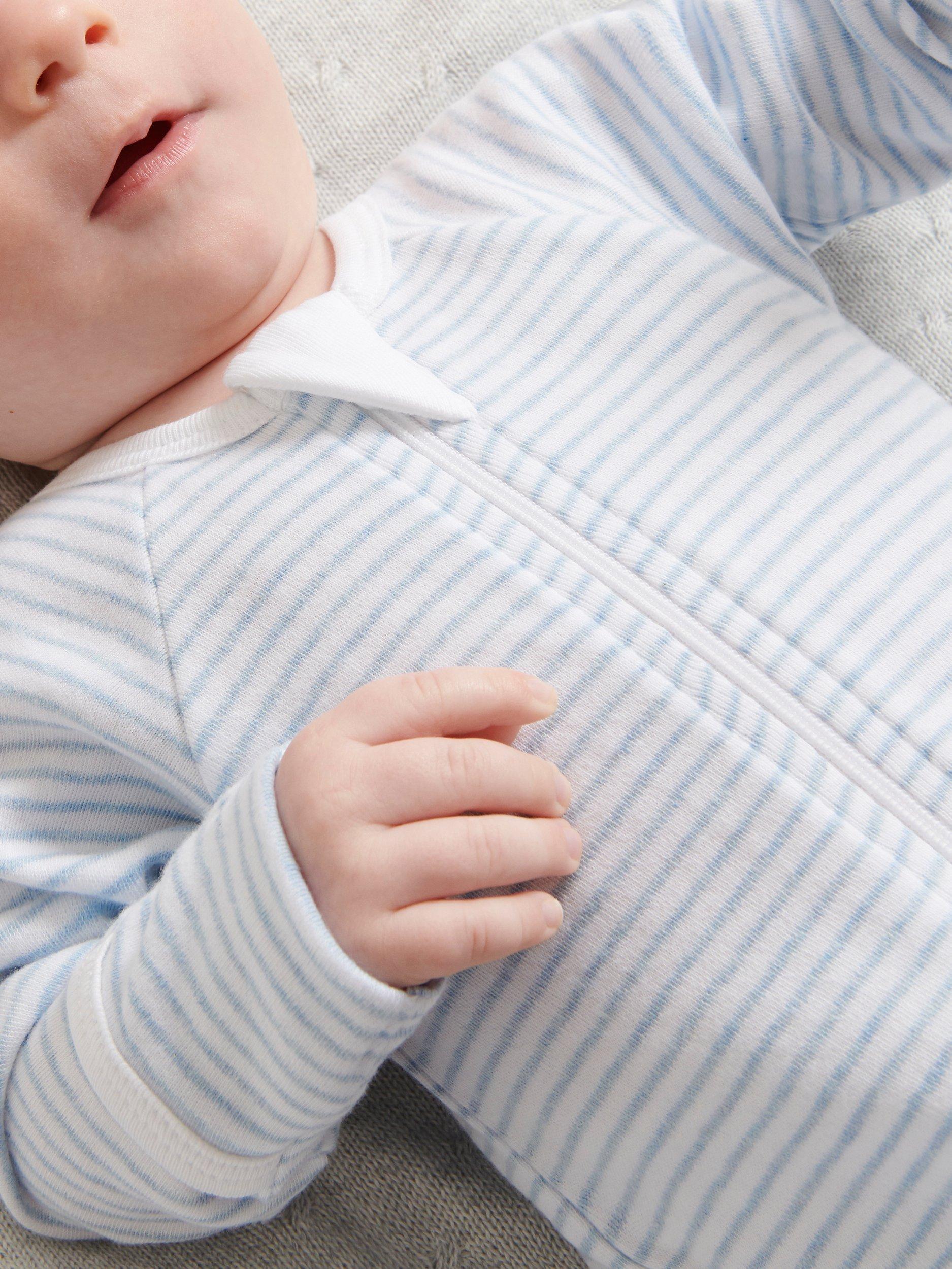 Product image 9 of 9, which shows Purebaby Grow Suit, Pack of 2, Light Blue, Early Baby
