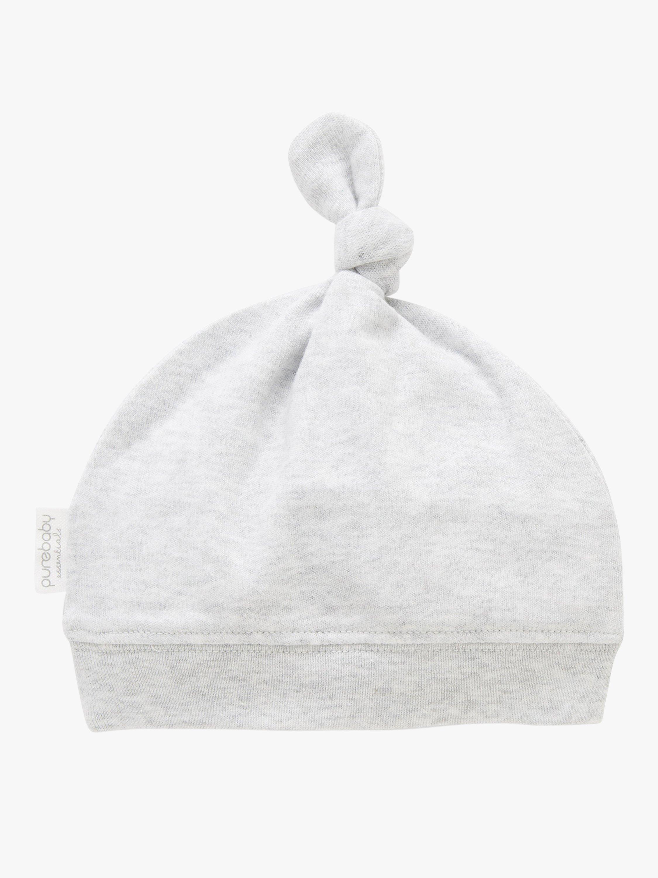 Product image 2 of 2, which shows Purebaby Knot Hat, Light Grey, 3 months