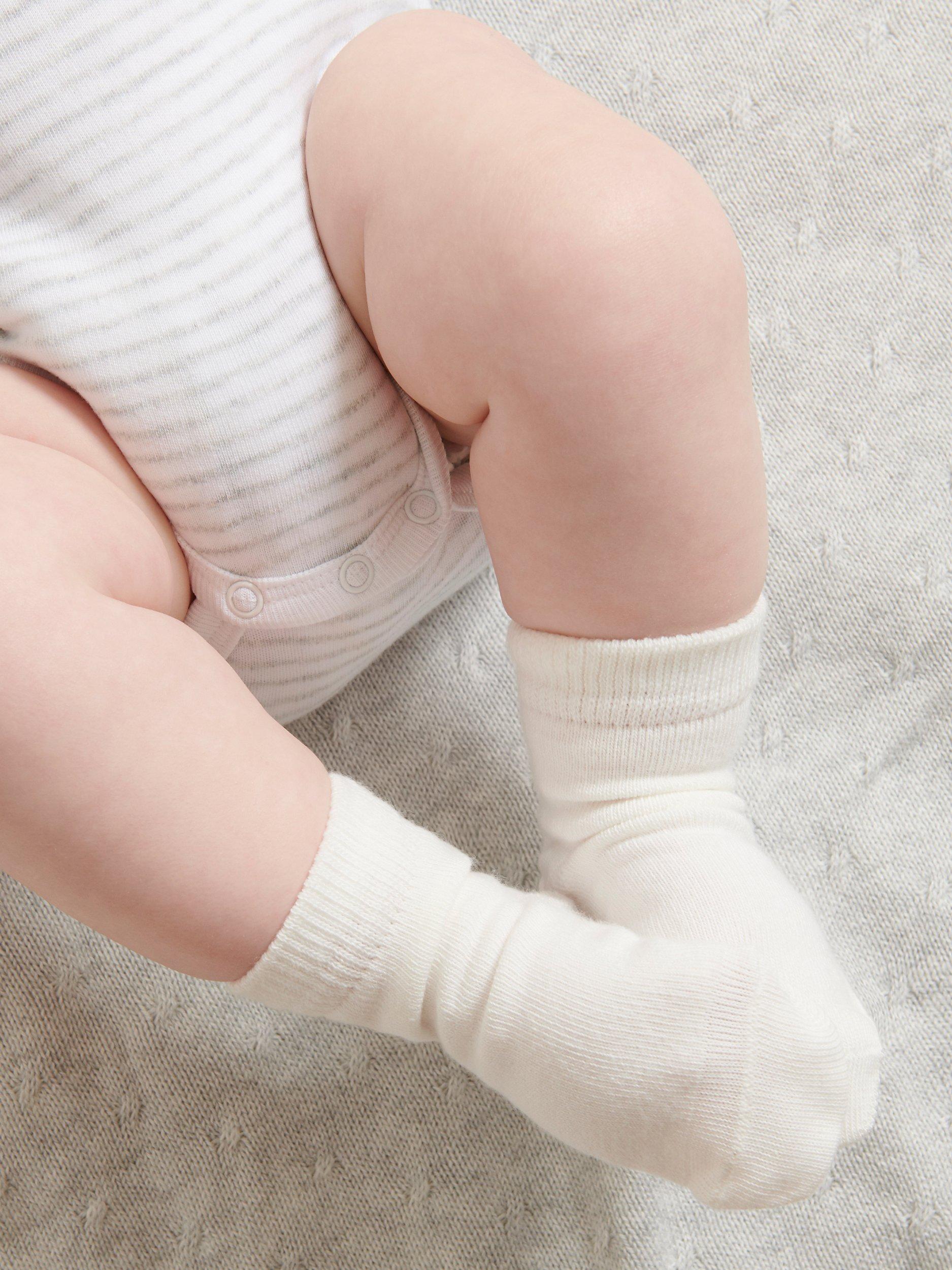 Purebaby Socks, Pack of 3, Light Grey