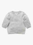Purebaby Organic Cotton Cardigan, Pale Grey Melange