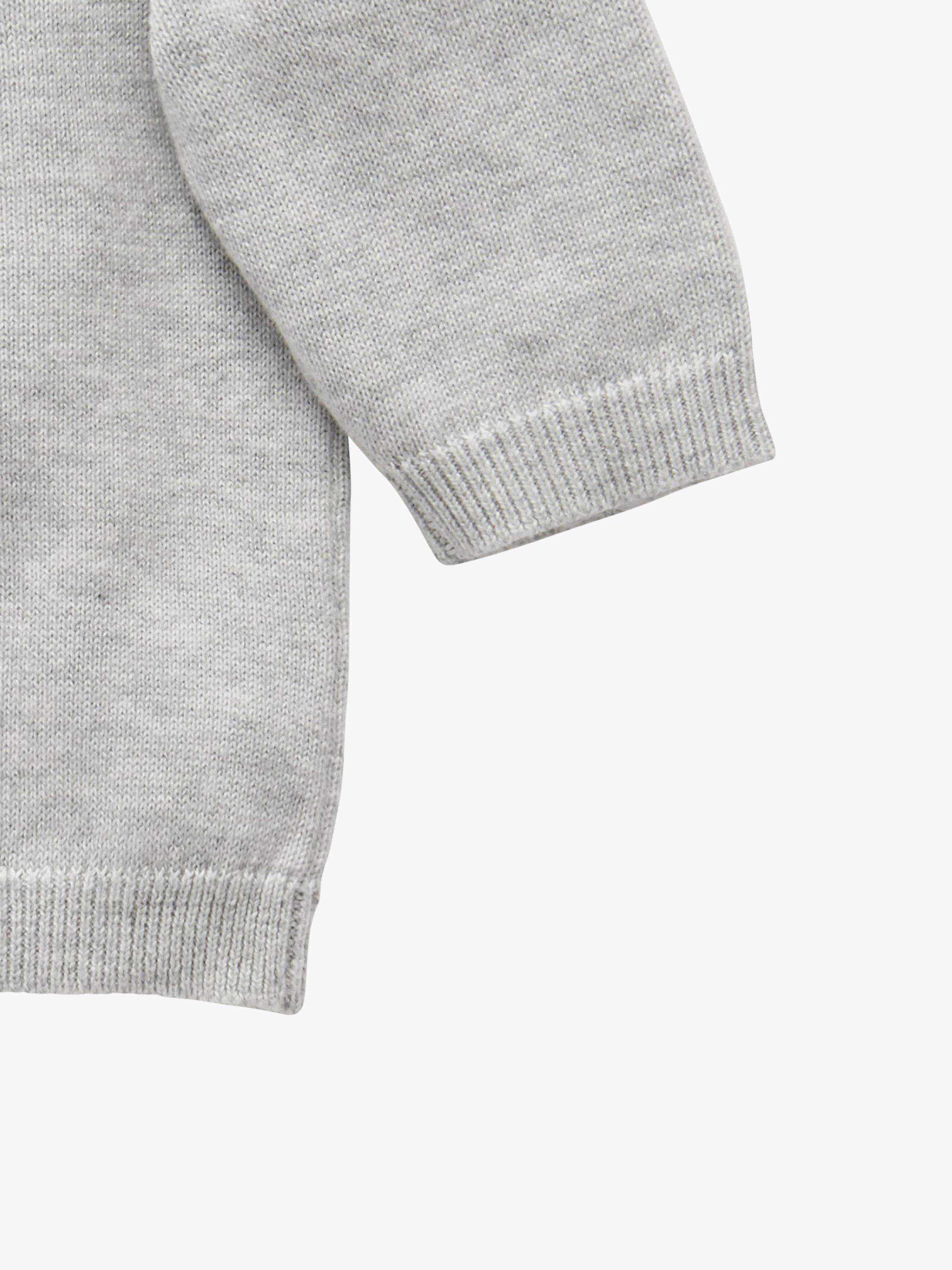 Product image 5 of 5, which shows Purebaby Organic Cotton Cardigan, Pale Grey Melange, 3-6 months