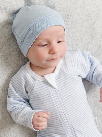 Purebaby Knot Hat, Light Blue