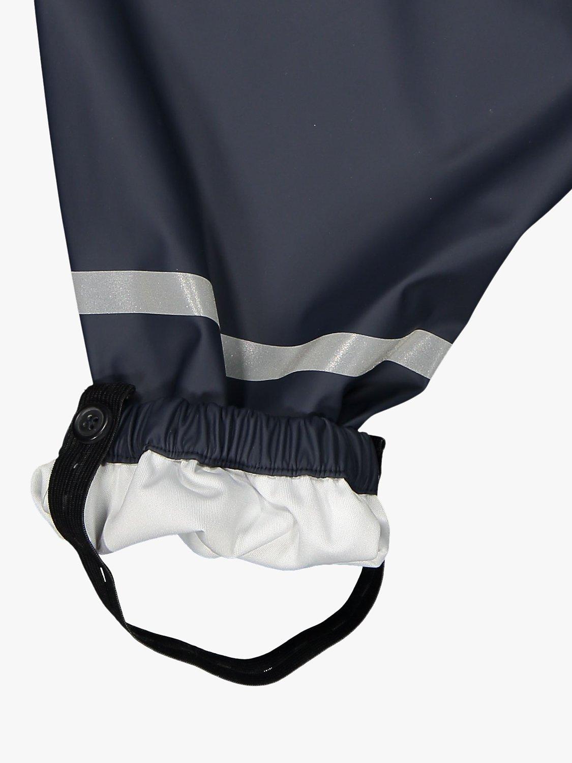 Product image 5 of 6, which shows Polarn O. Pyret Kids' Waterproof Rain Trousers, Dark Blue, 1-2 years