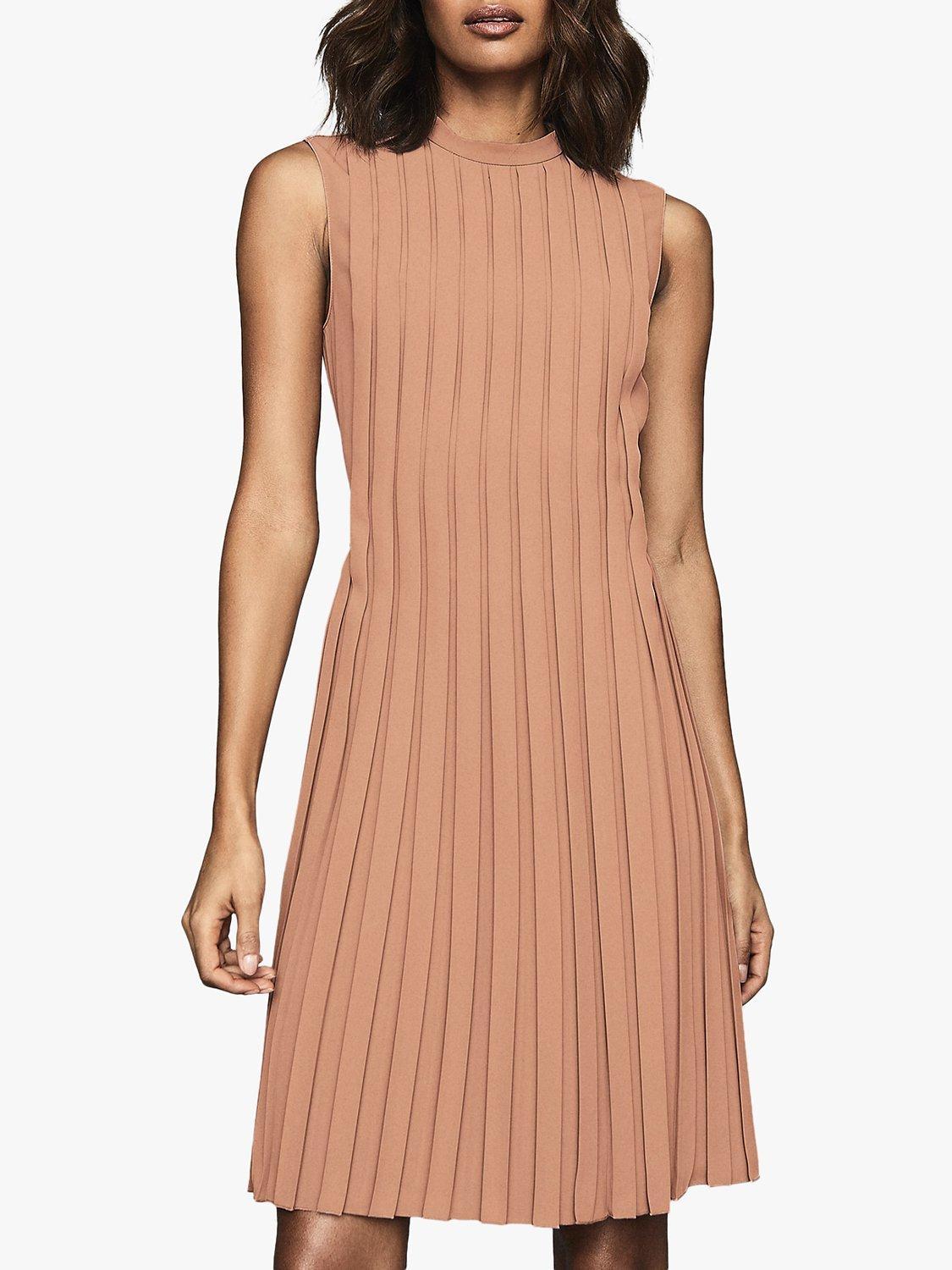 Reiss Linnea Pleated Mini Dress PInk