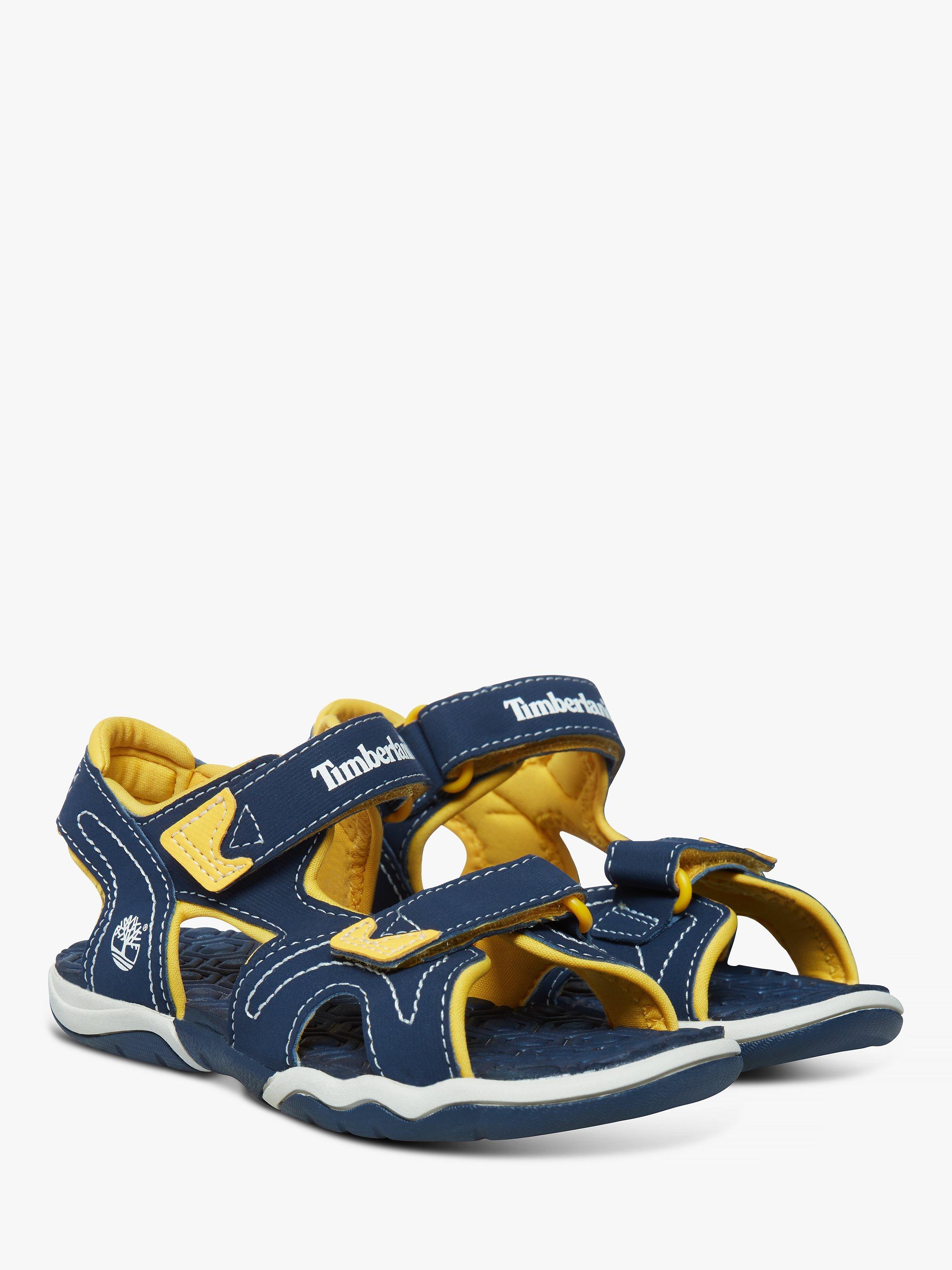 Timberland Kids' Adventure Seeker Riptape Sandals, Navy/ Yellow, 23