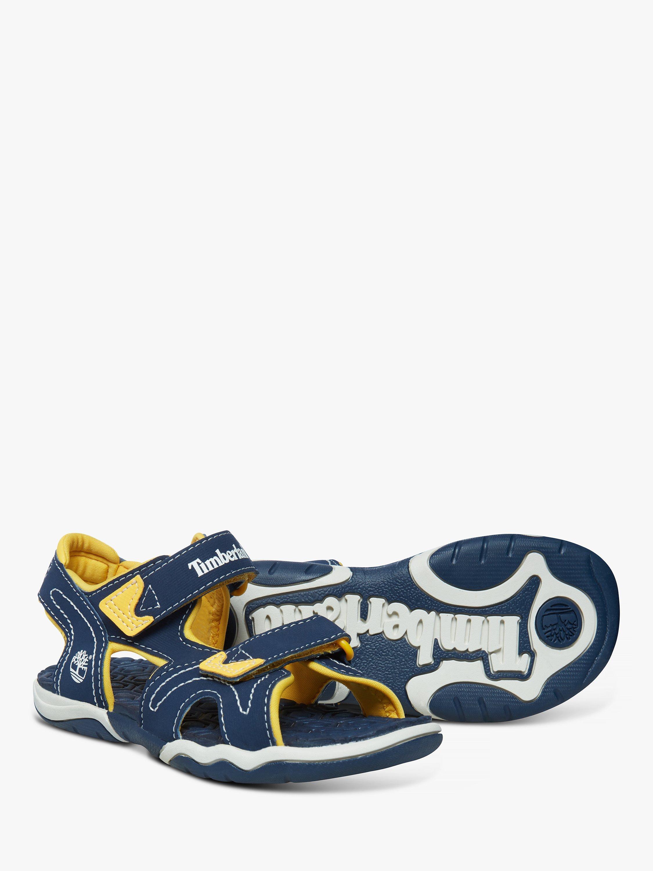 Timberland Kids' Adventure Seeker Riptape Sandals, Navy/ Yellow, 23