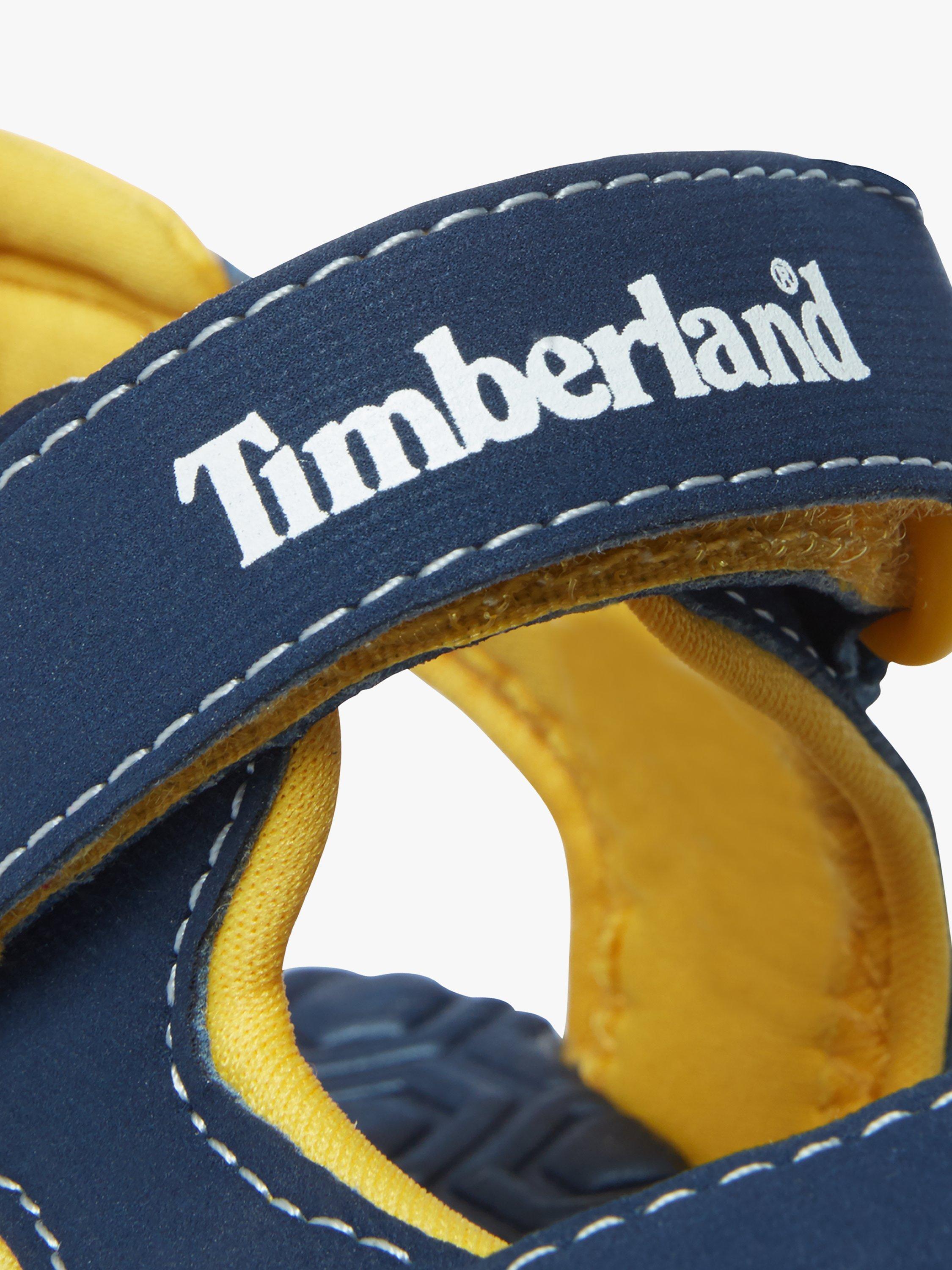 Timberland Kids' Adventure Seeker Riptape Sandals, Navy/ Yellow, 23