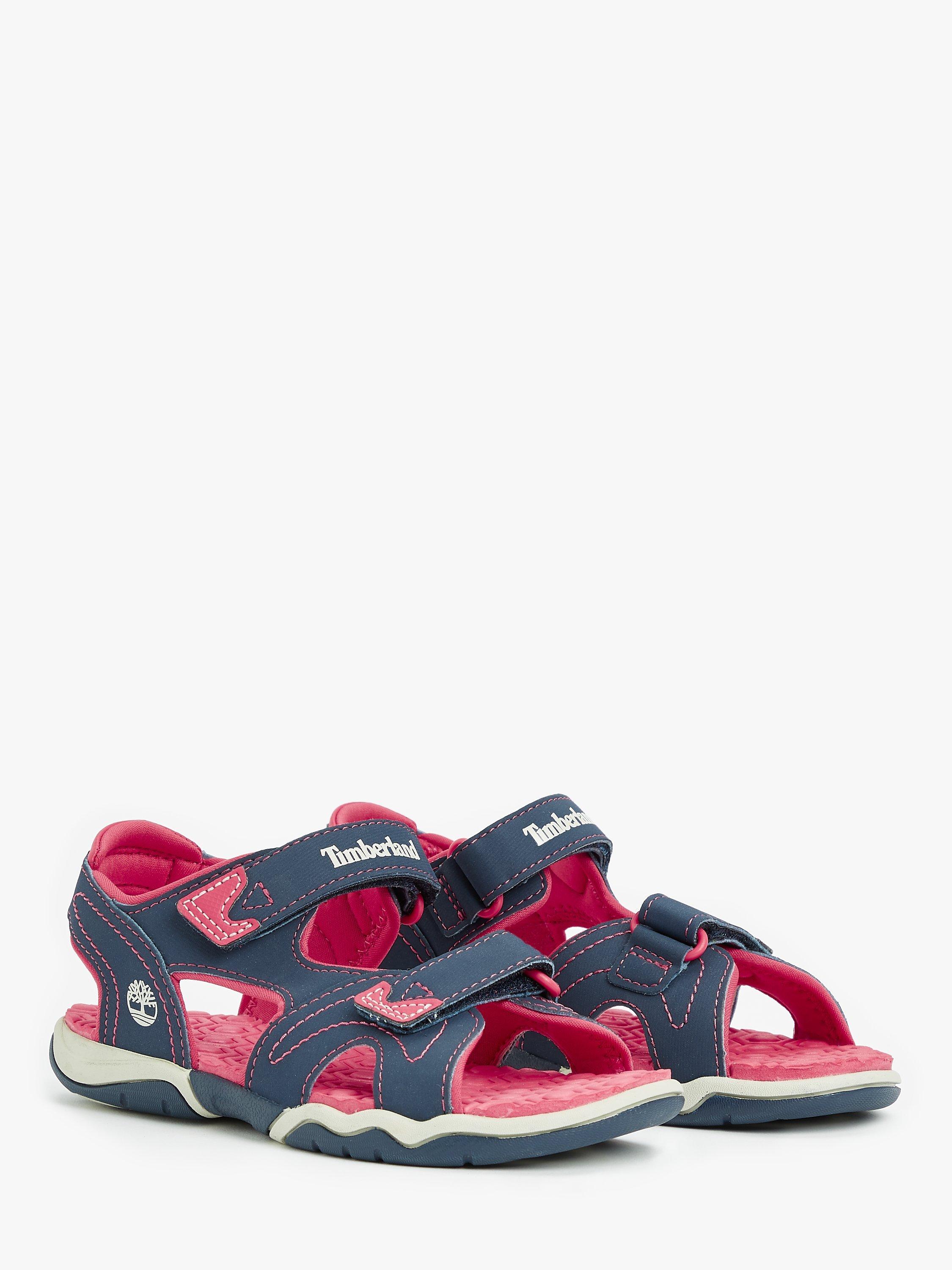 Product image 2 of 4, which shows Timberland Children's Adventure Seeker Riptape Sandals, Pink/Navy, 23