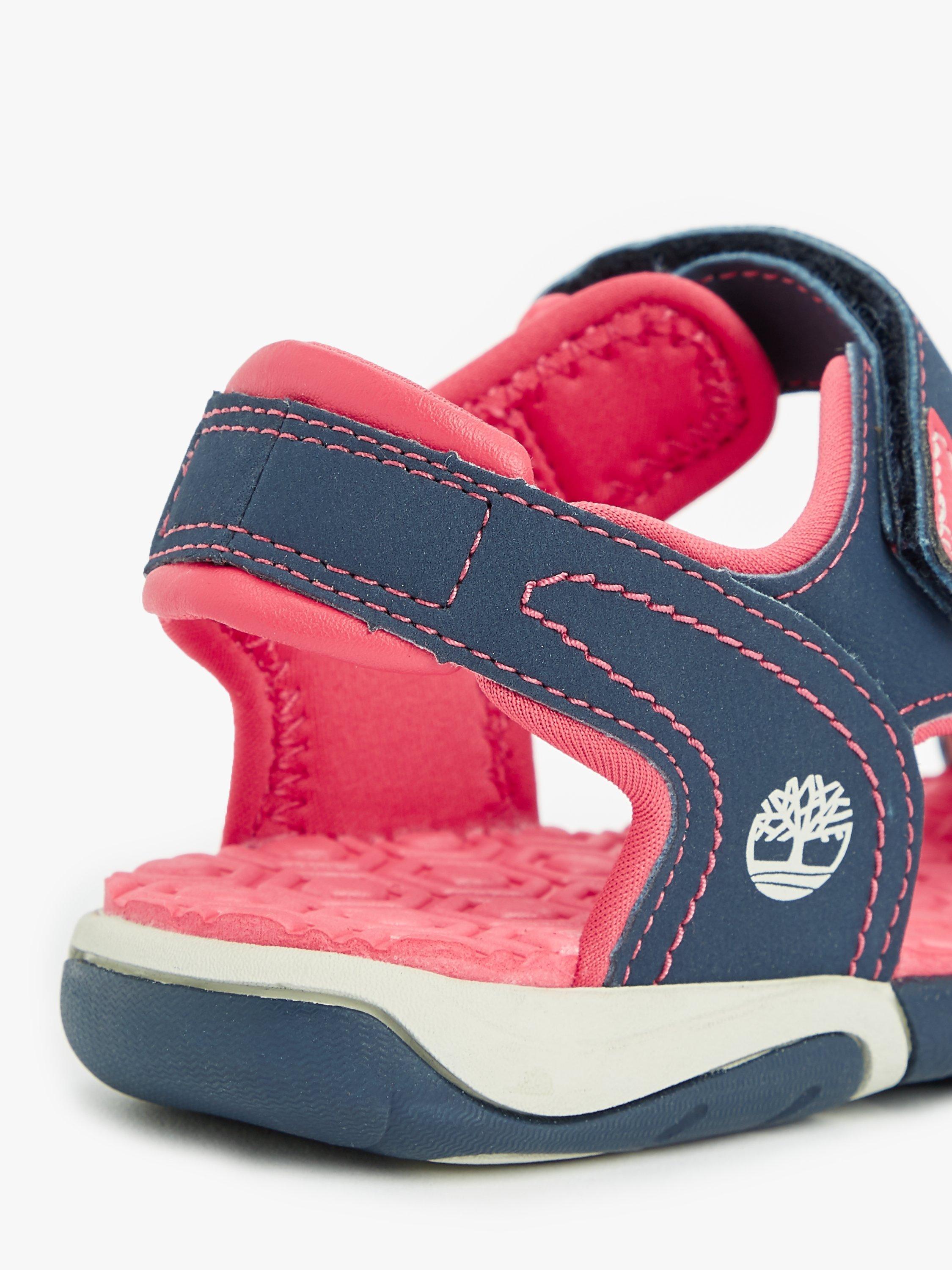 Product image 3 of 4, which shows Timberland Children's Adventure Seeker Riptape Sandals, Pink/Navy, 23