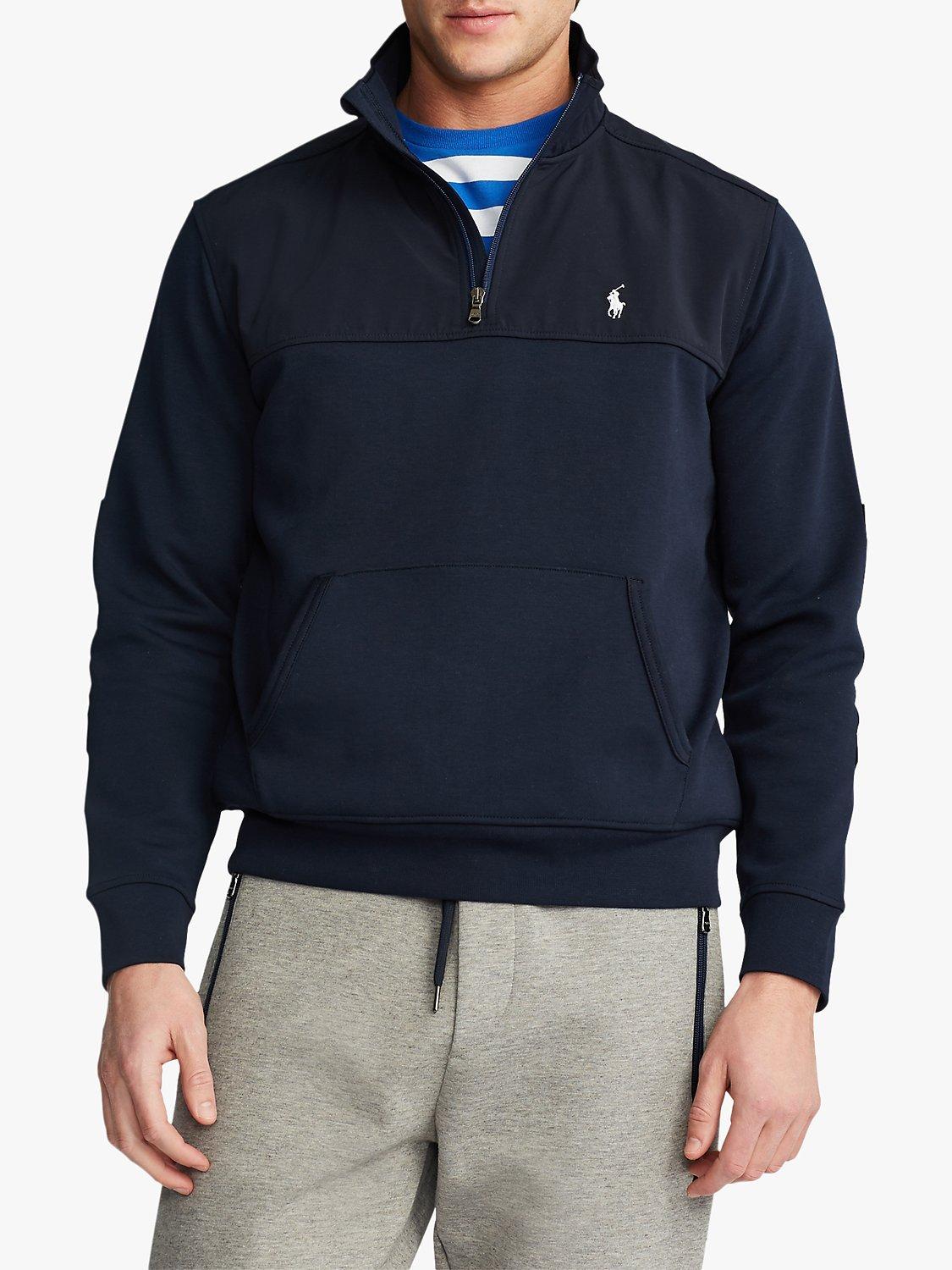 Polo Ralph Lauren Hybrid Half-Zip Double Knit Pullover Jumper, Aviator Navy