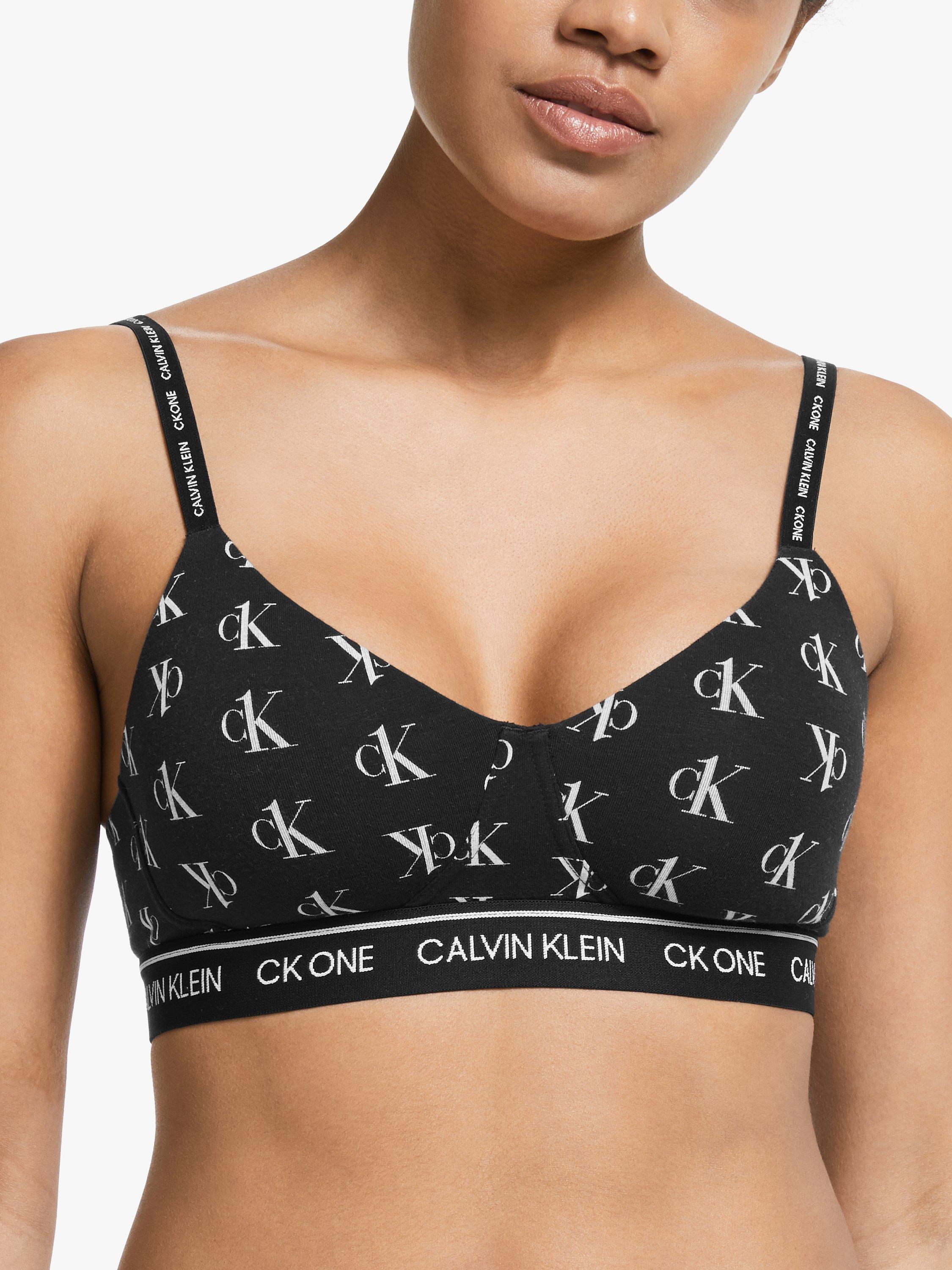 Calvin Klein Underwear CK One Logo Bralette Black White