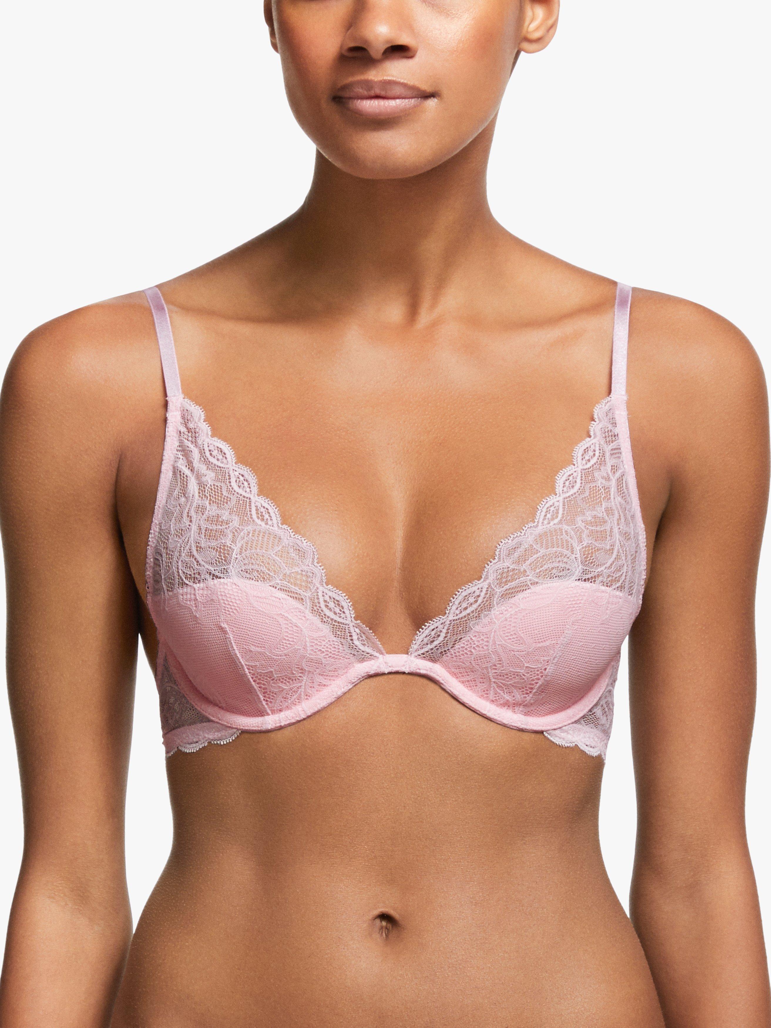 Calvin Klein Seductive Comfort Lace Plunge Bra, Bubblegum