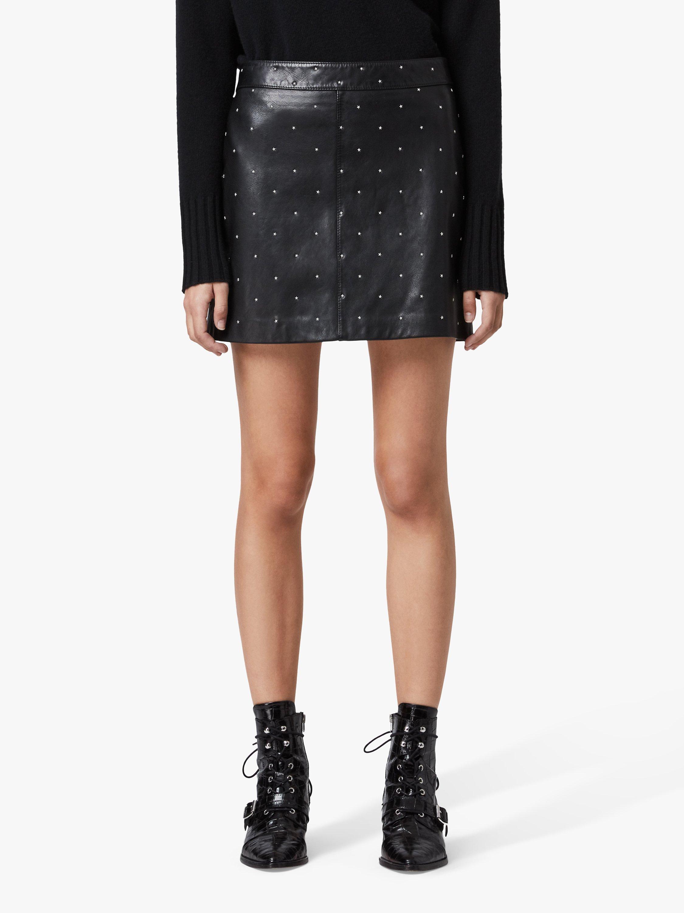 Black leather skirt with white stars store