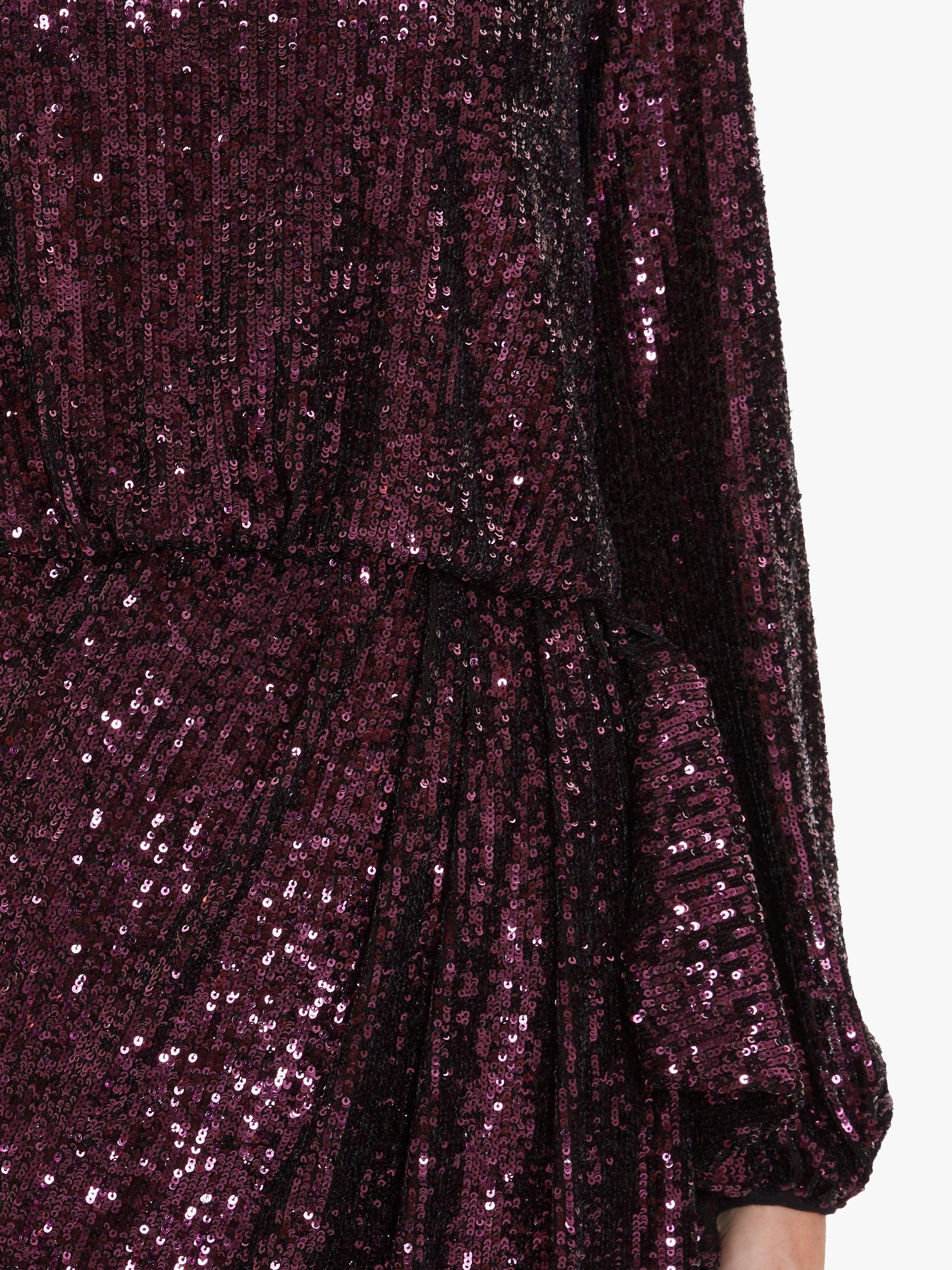 Product image 5 of 5, which shows Gina Bacconi Pieta Sequin Dress, Wine, 26