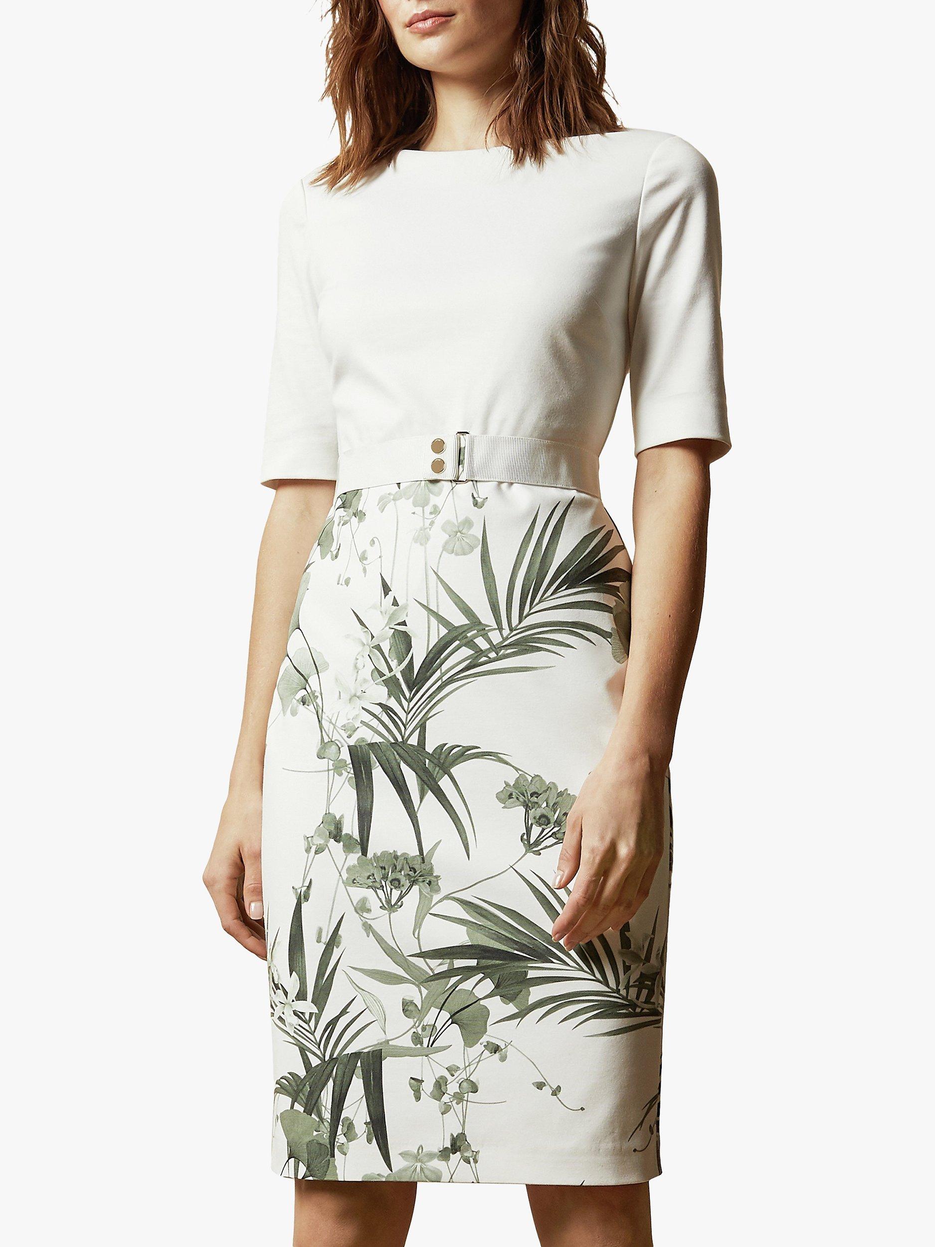 Ted Baker Tyyraa Floral Pencil Dress Cream