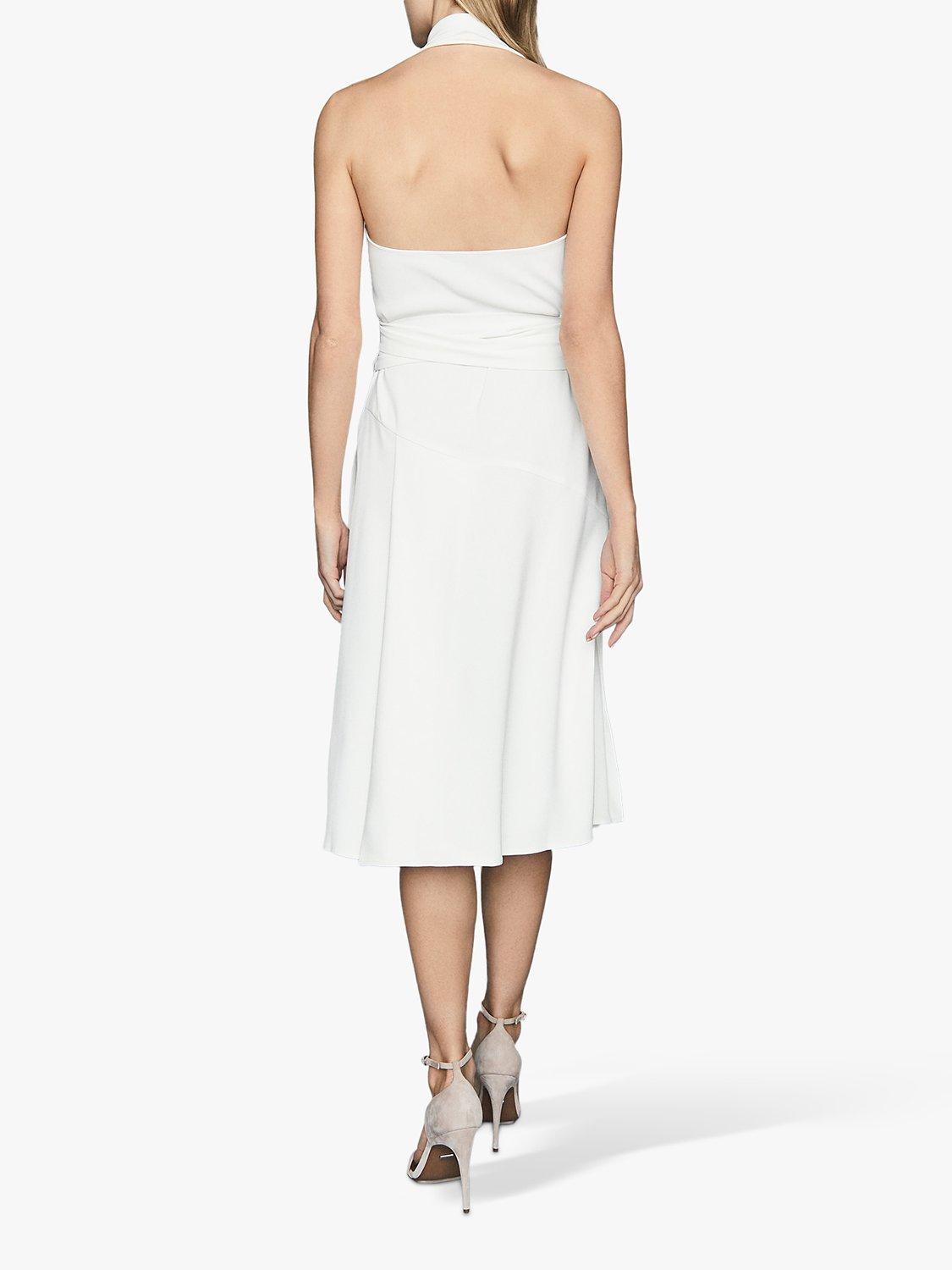 Reiss Piper Halterneck Midi Dress, White