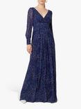 Maids to Measure Suzannah Maxi Dress, Navy Confetti Print