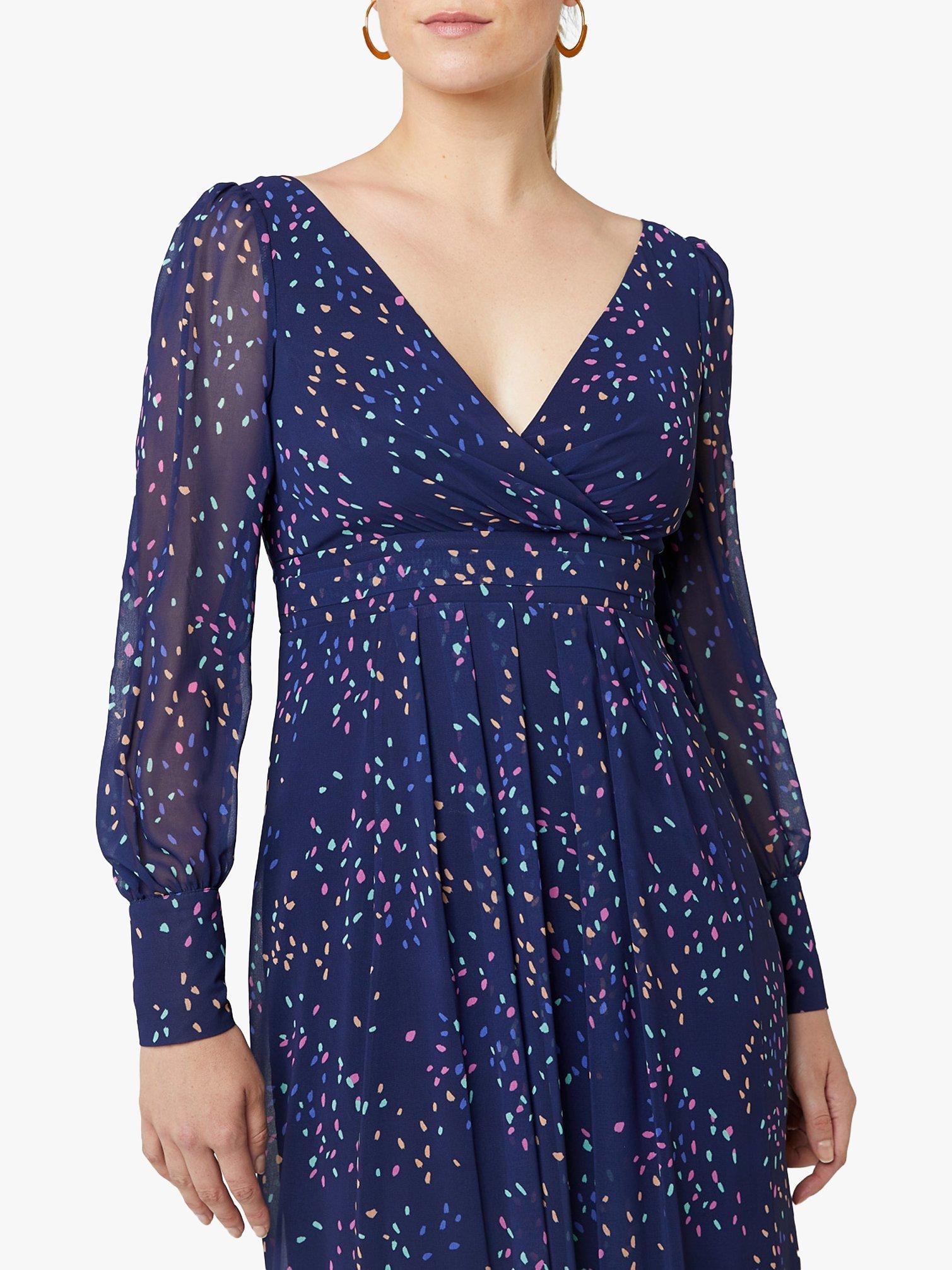 Product image 3 of 4, which shows Maids to Measure Suzannah Maxi Dress, Navy Confetti Print, 8