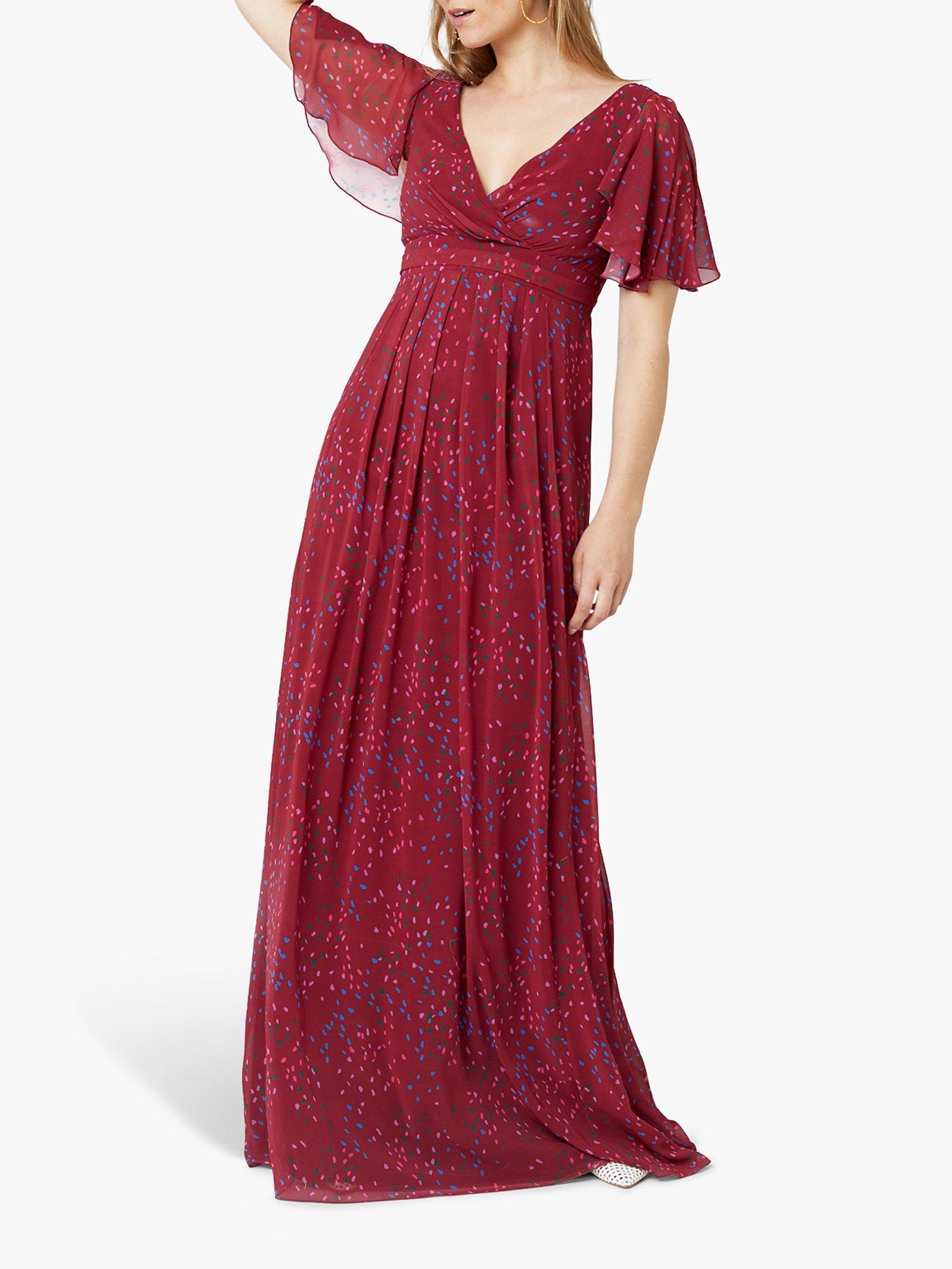 Product image 1 of 4, which shows Maids to Measure Caroline Dress, Burgundy Confetti, 10