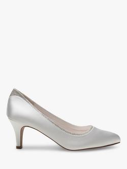 Rainbow Club Jara Wide Fit Shimmer Court Shoes, Ivory, Ivory