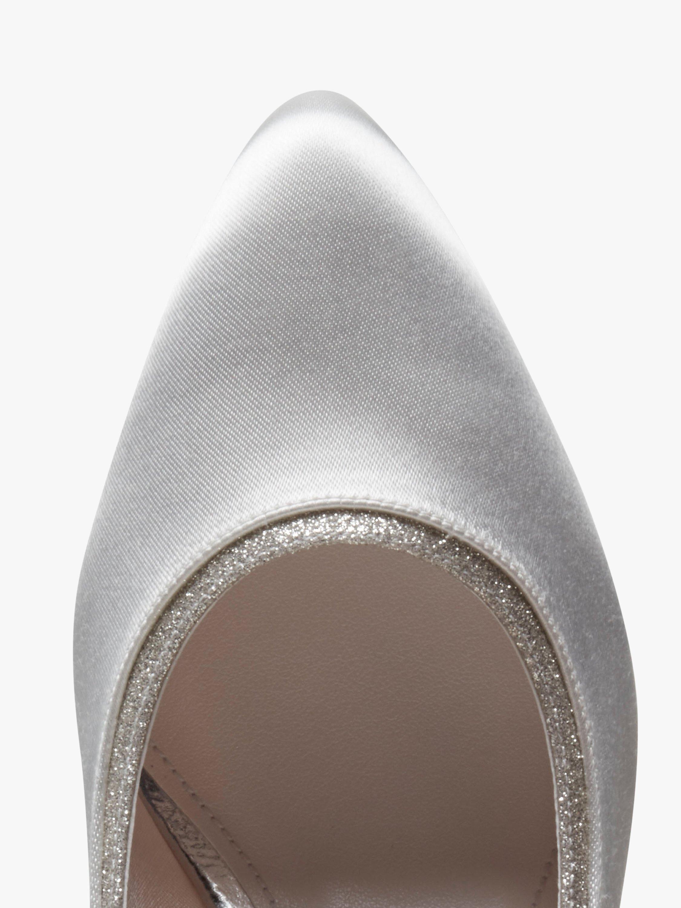 Product image 5 of 5, which shows Rainbow Club Jara Wide Fit Shimmer Court Shoes, Ivory, 4